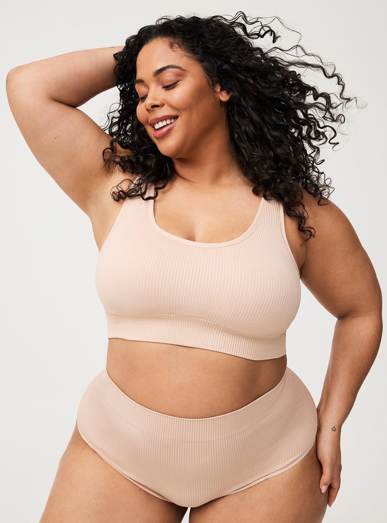 Plus Size - Lightly Lined Seamless Rib Scoop Bralette - Torrid