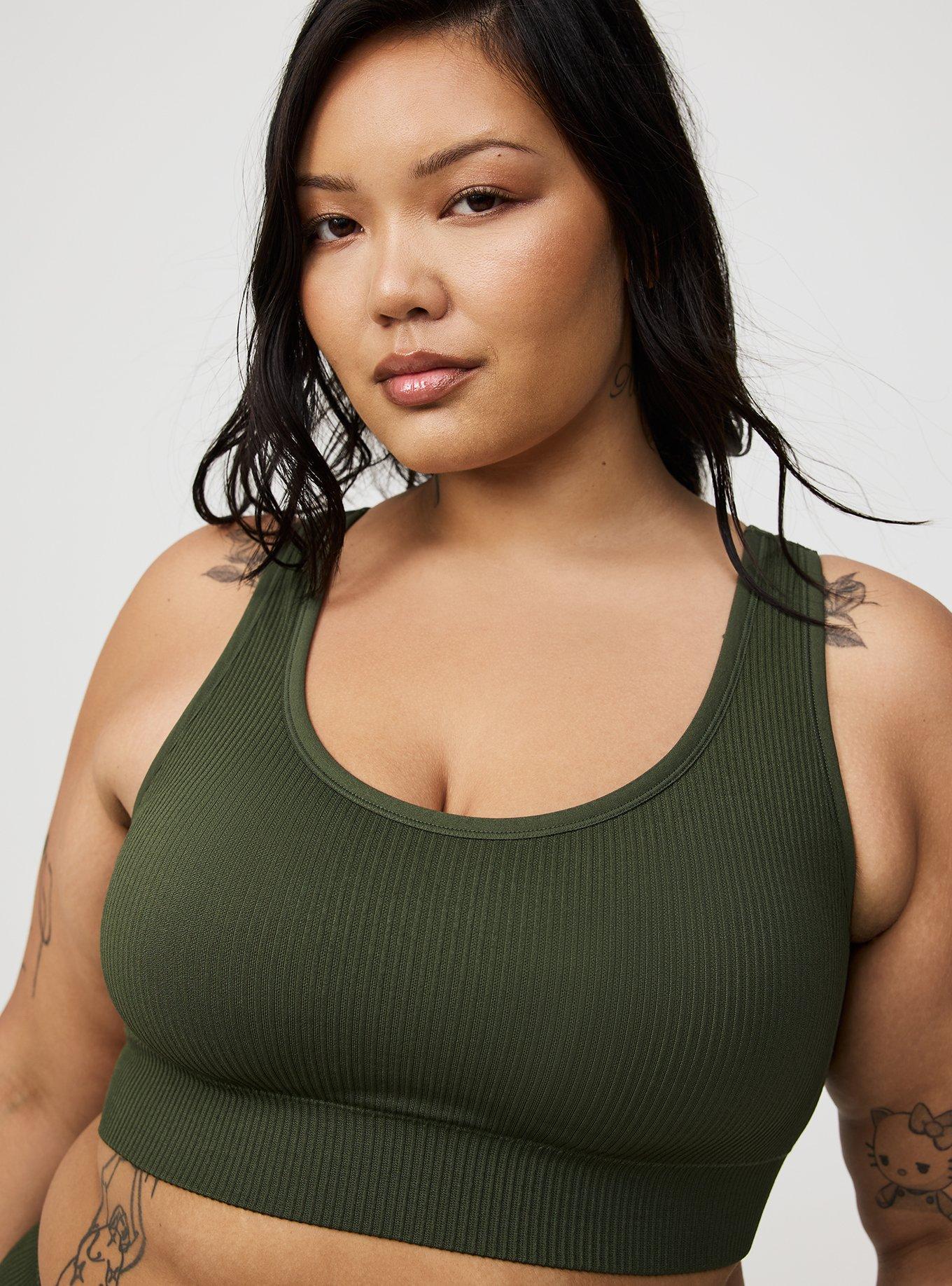 Lightly Lined Seamless Rib Scoop Bralette