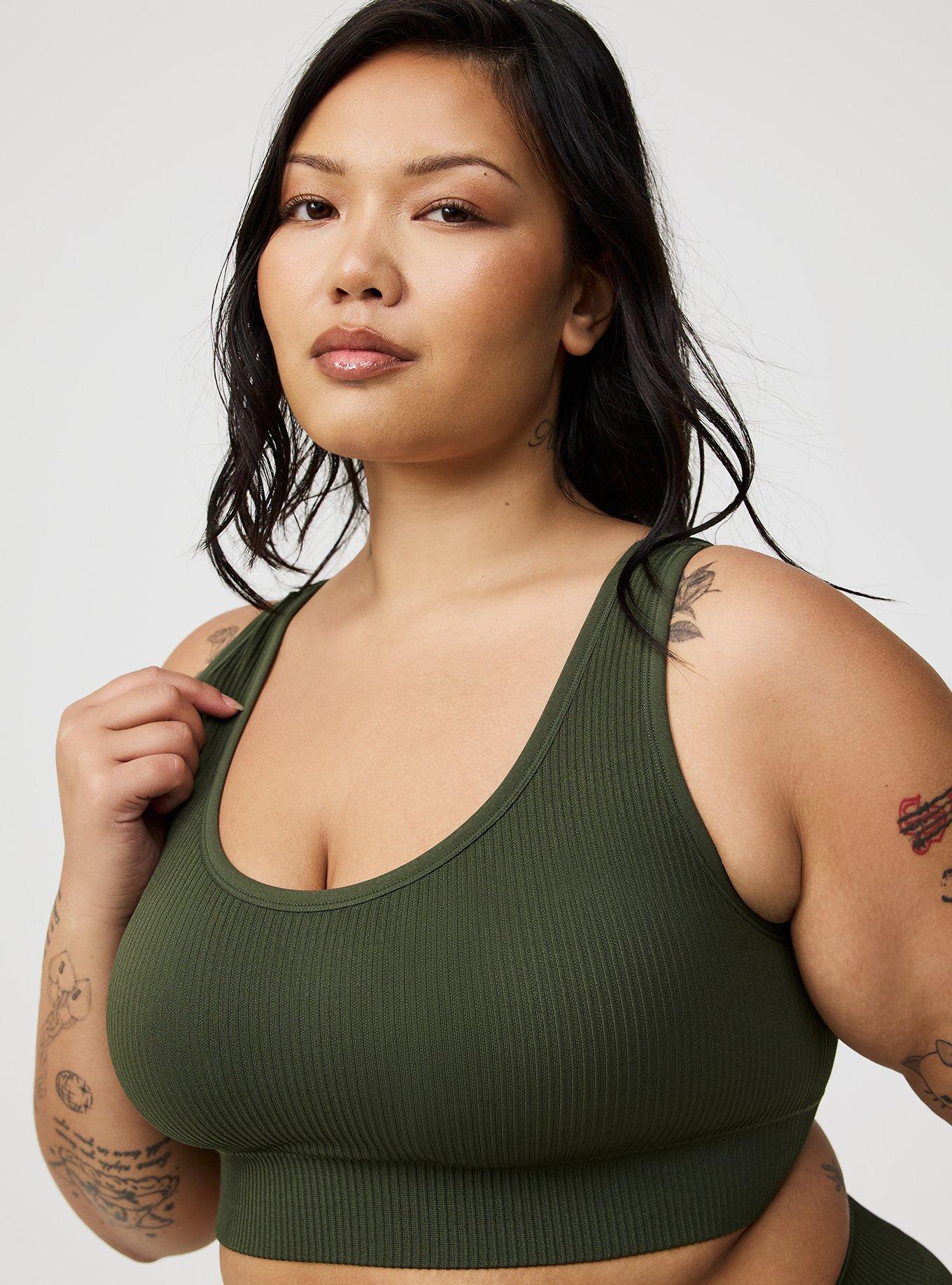 Lightly Lined Seamless Rib Scoop Bralette