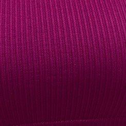 Lightly Lined Seamless Rib Scoop Bralette, PLUM CASPIA, swatch