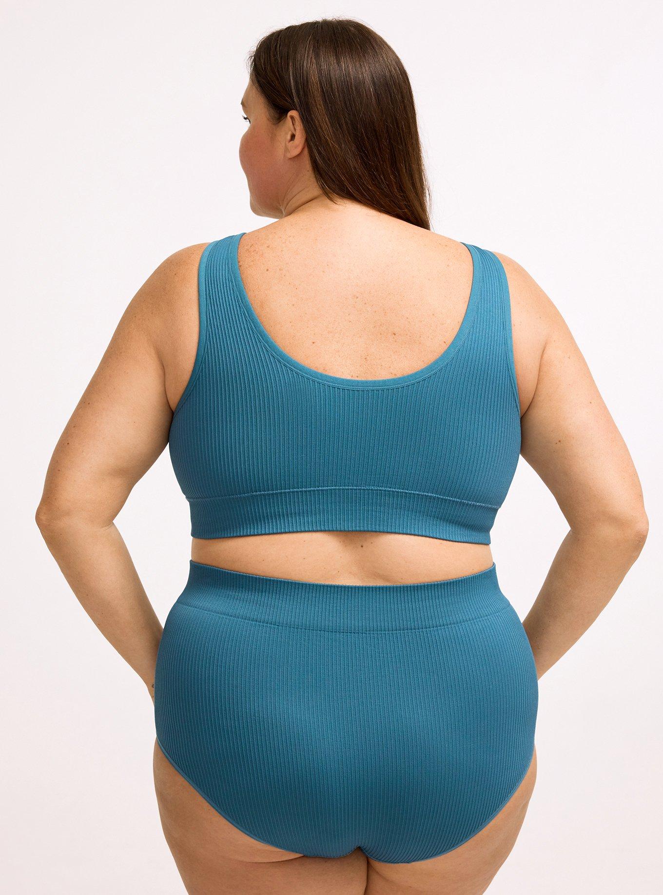 Lightly Lined Seamless Rib Scoop Bralette, MALLARD BLUE, alternate