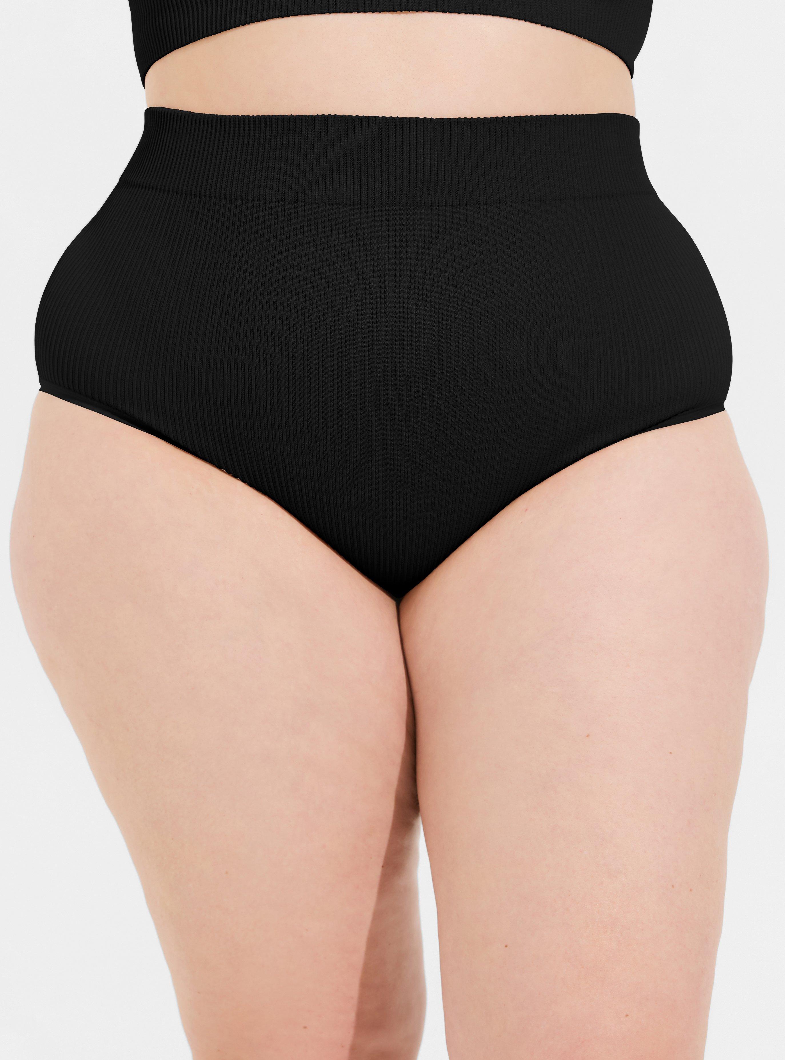 Ribbed seamless briefs, Black