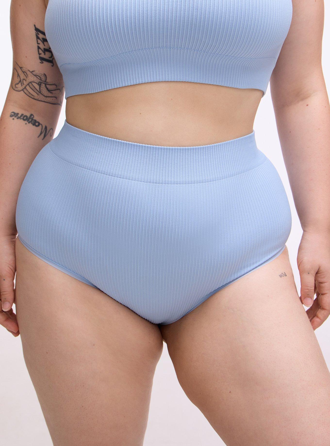 Seamless Rib High-Rise Brief Panty, CHAMBRAY BLUE, alternate