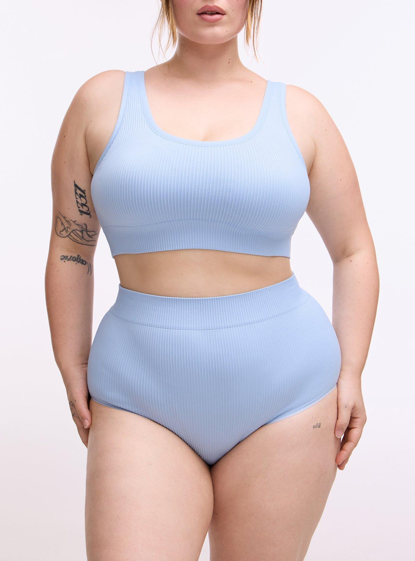 Seamless Rib High-Rise Brief Panty, CHAMBRAY BLUE, alternate