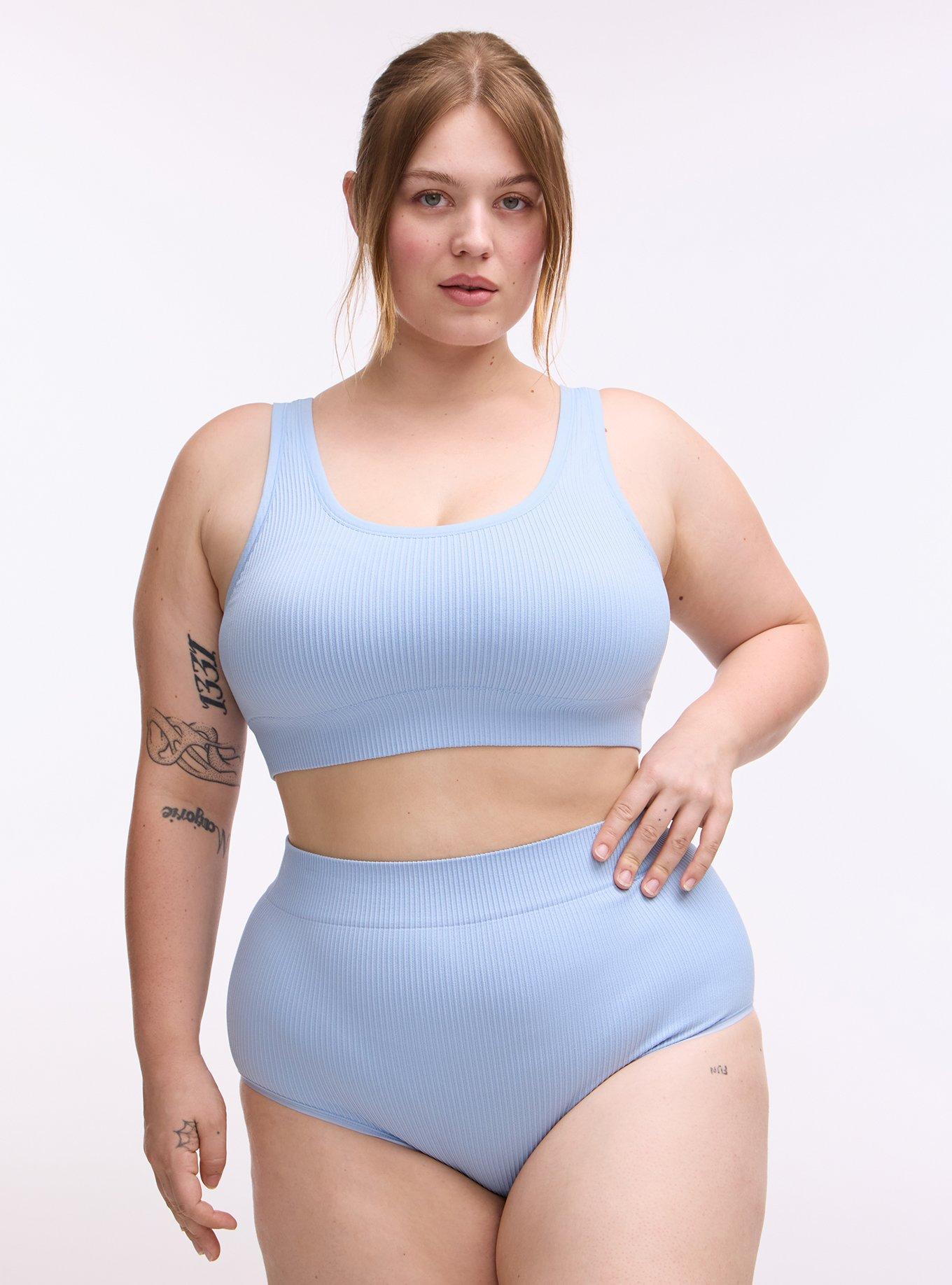 Seamless Rib High-Rise Brief Panty, CHAMBRAY BLUE, hi-res