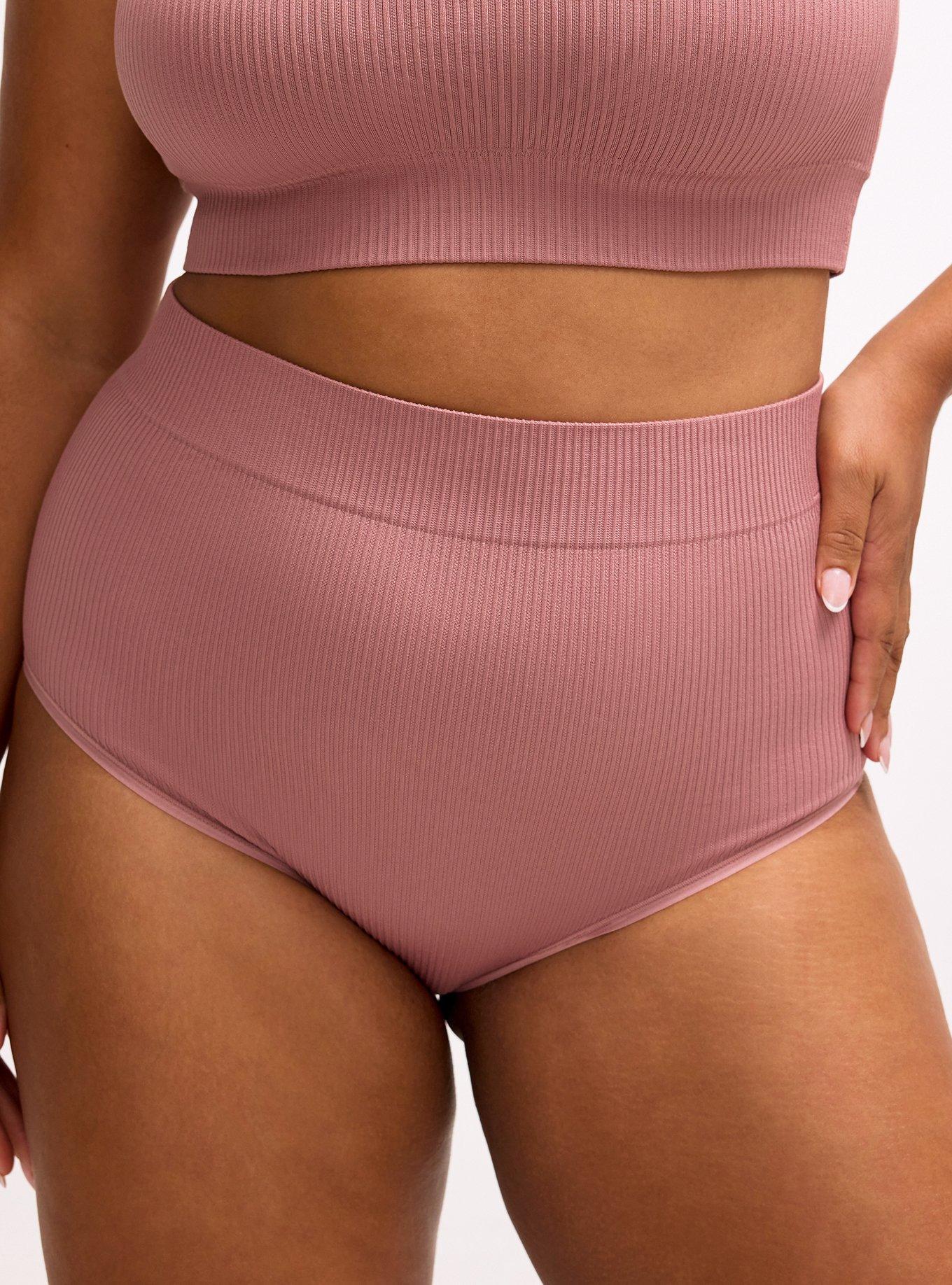 Seamless Rib High-Rise Brief Panty, NOSTALGIA ROSE, alternate