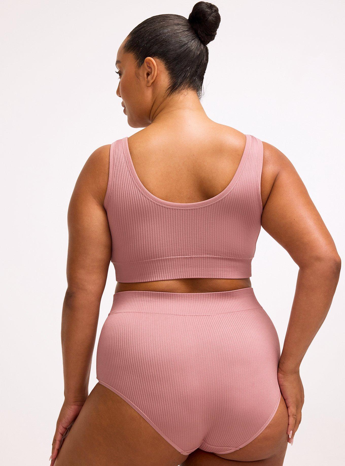 Seamless Rib High-Rise Brief Panty, NOSTALGIA ROSE, alternate