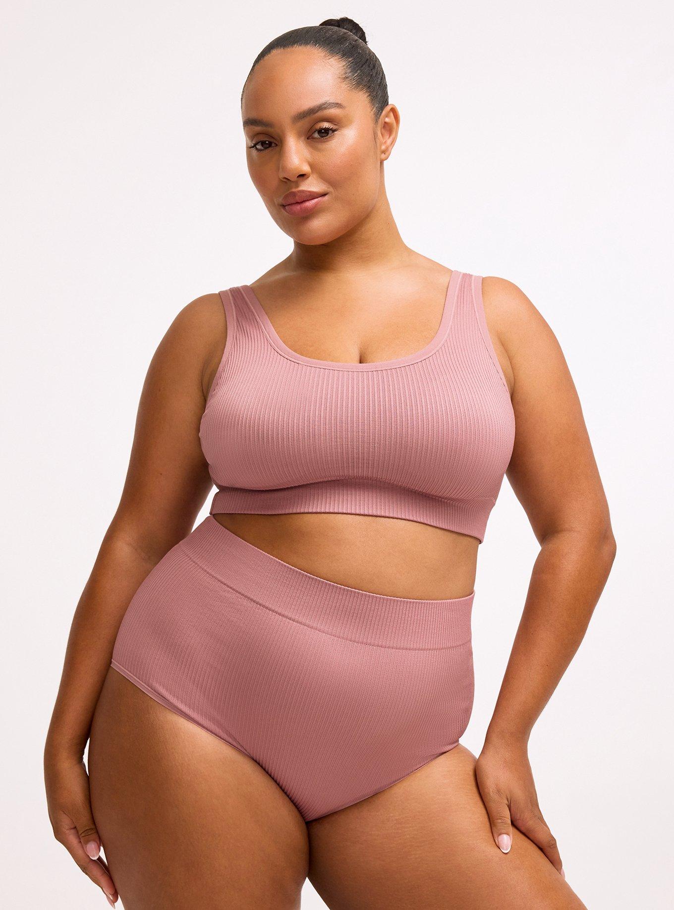 Seamless Rib High-Rise Brief Panty, NOSTALGIA ROSE, hi-res
