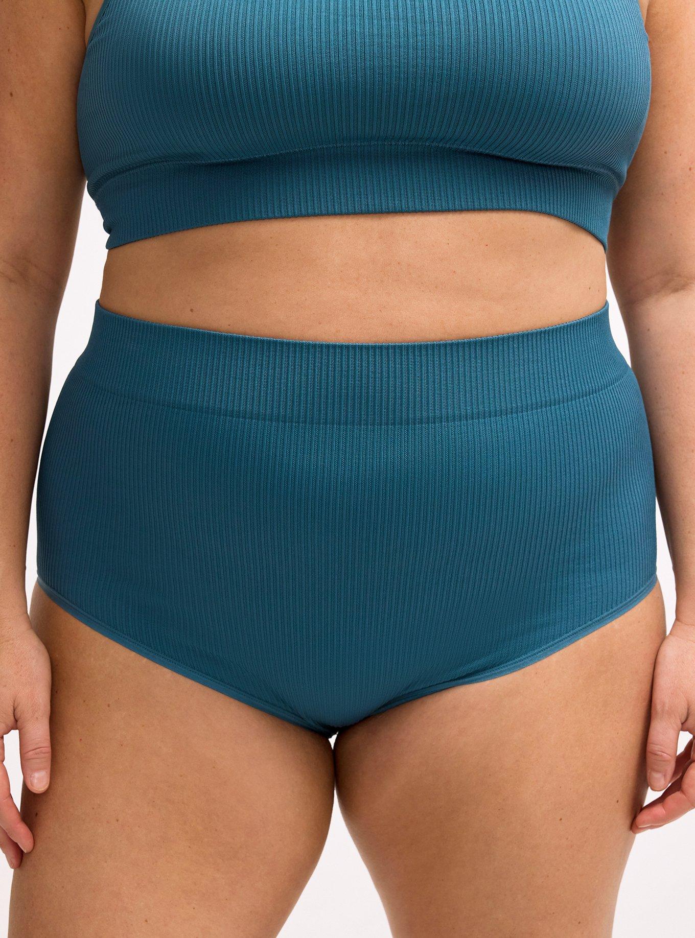 Seamless Rib High-Rise Brief Panty, MALLARD BLUE, alternate