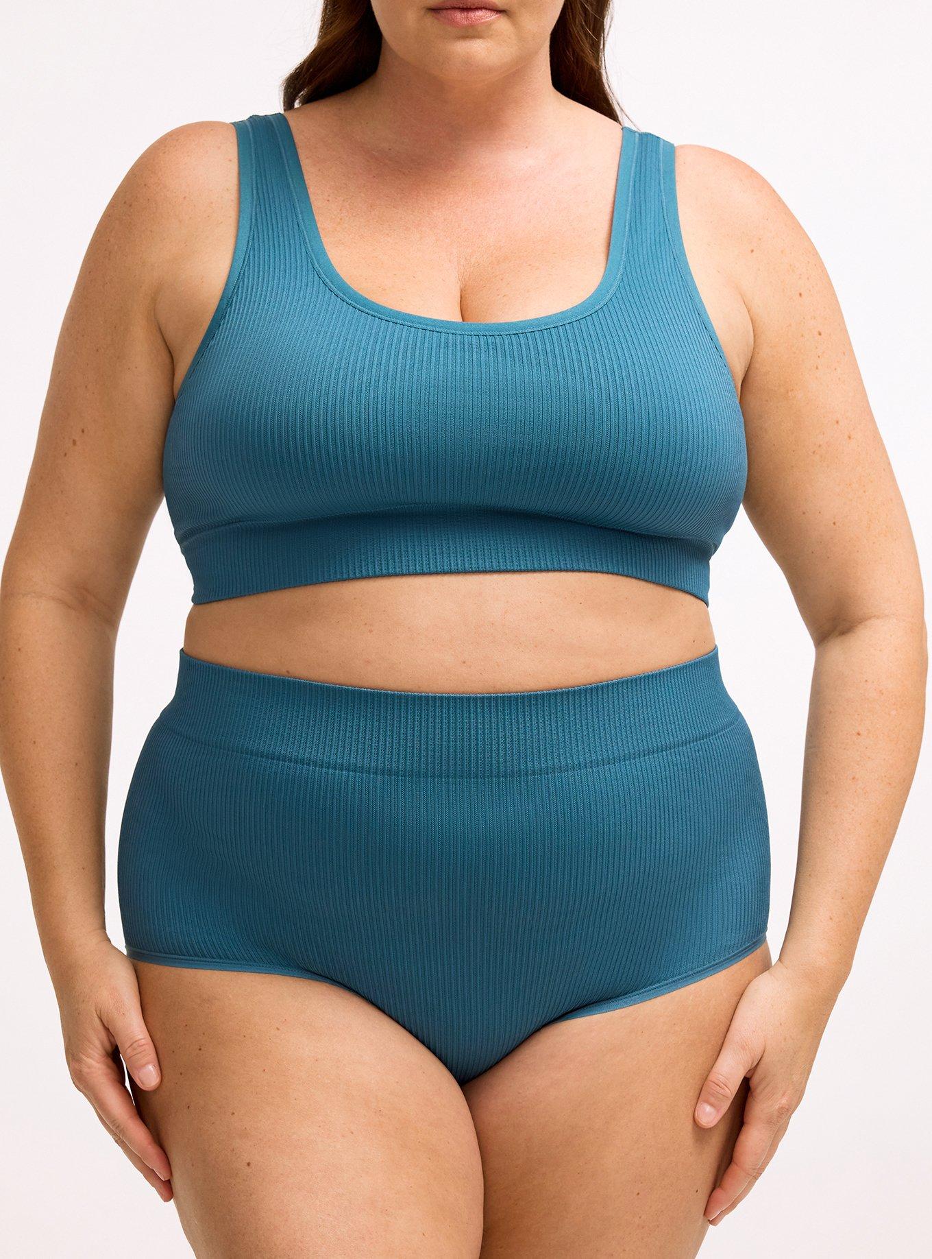 Seamless Rib High-Rise Brief Panty, MALLARD BLUE, alternate