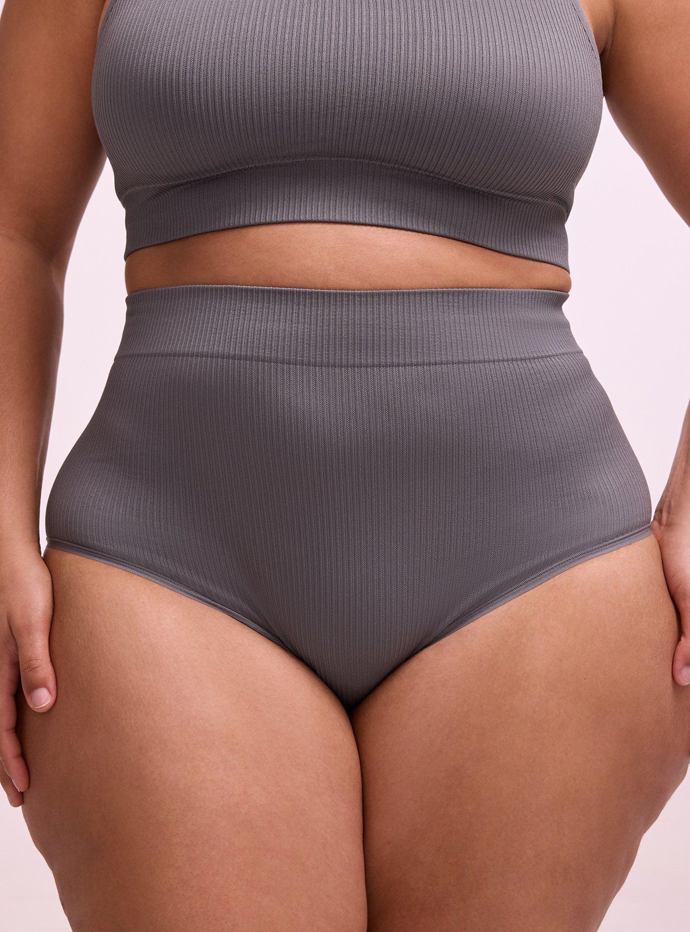 Seamless Rib High-Rise Brief Panty, QUIET SHADE, alternate