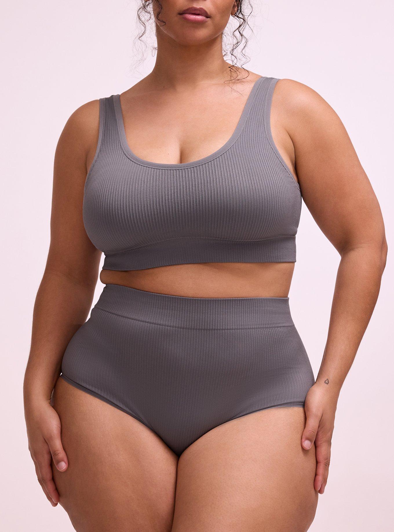 Seamless Rib High-Rise Brief Panty, QUIET SHADE, alternate