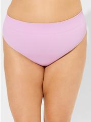 Seamless Ribbed High-Rise Thong Panty, VIOLET TULLE, alternate