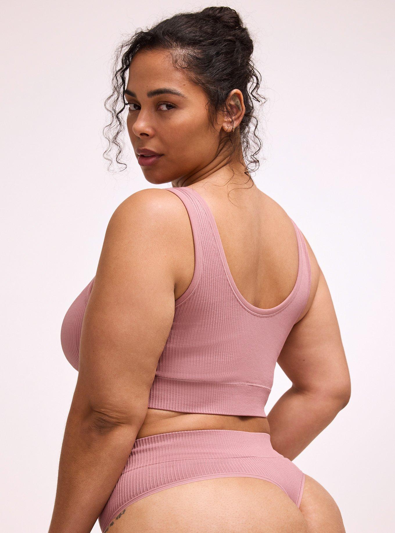 Seamless Rib High-Rise Thong Panty, NOSTALGIA ROSE, alternate