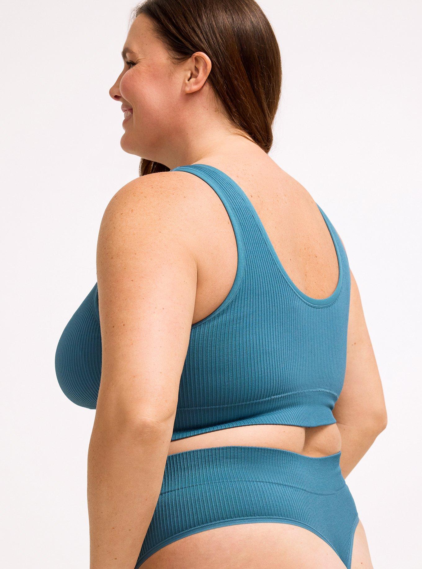 Seamless Rib High-Rise Thong Panty, MALLARD BLUE, alternate