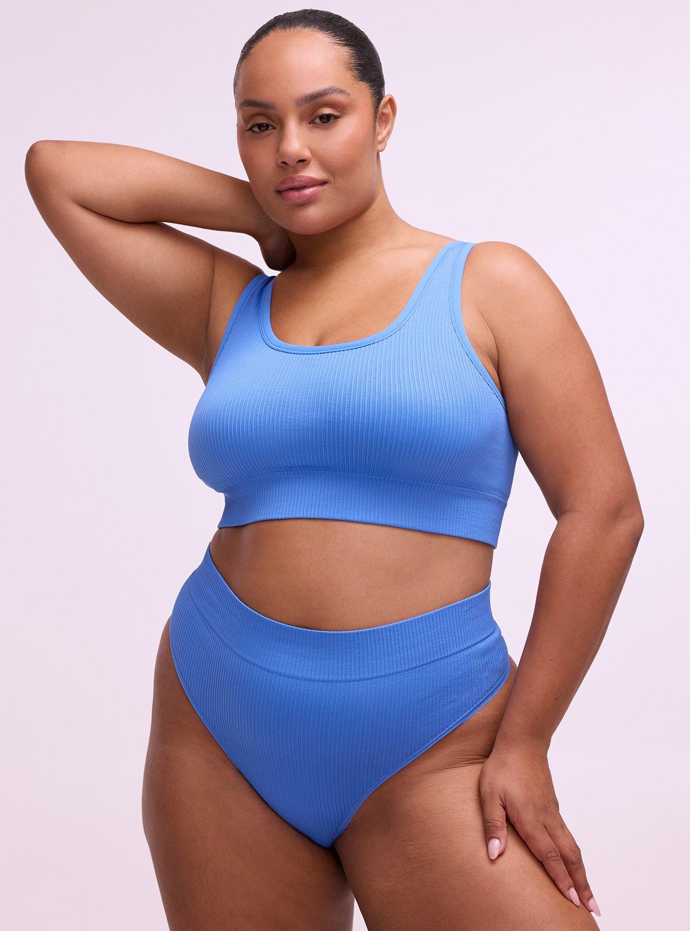 Seamless Ribbed High-Rise Thong Panty, REGATTA, hi-res