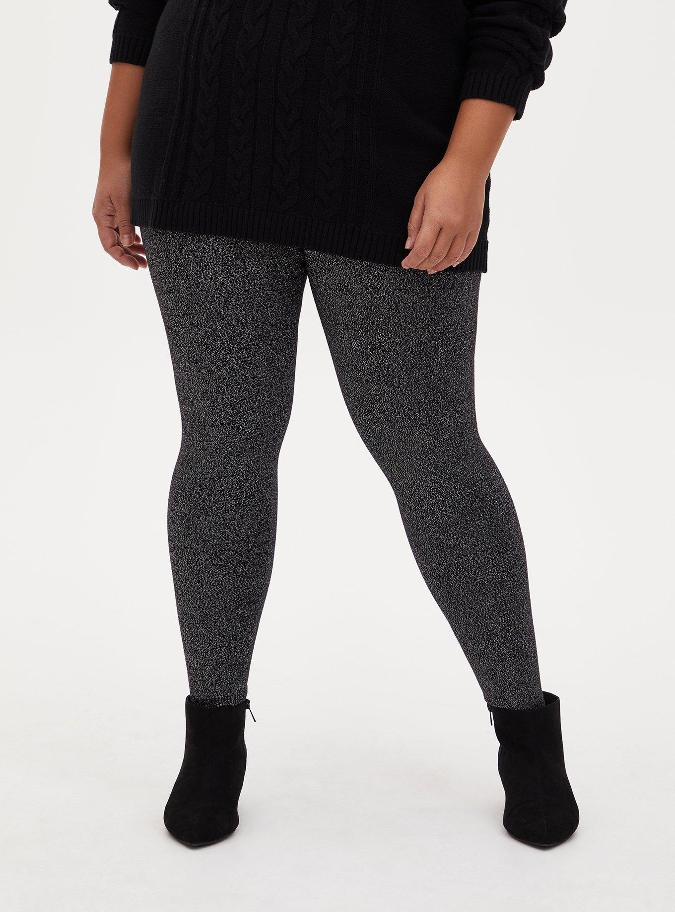Platinum Legging - Sweater Knit Shimmer Black , BLACK, alternate