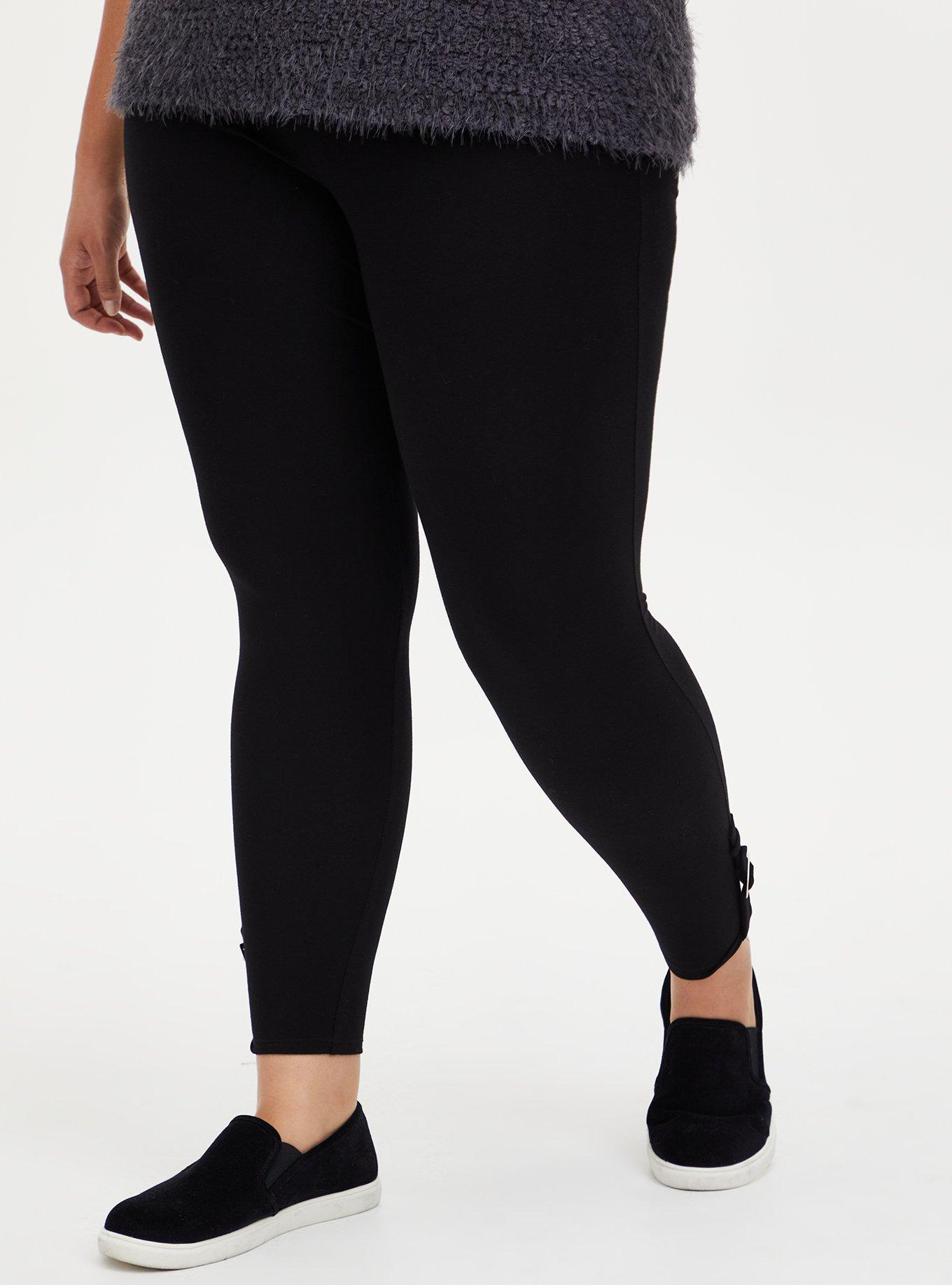 Plus Size Premium Legging - Buckle Cuff Black, BLACK, alternate