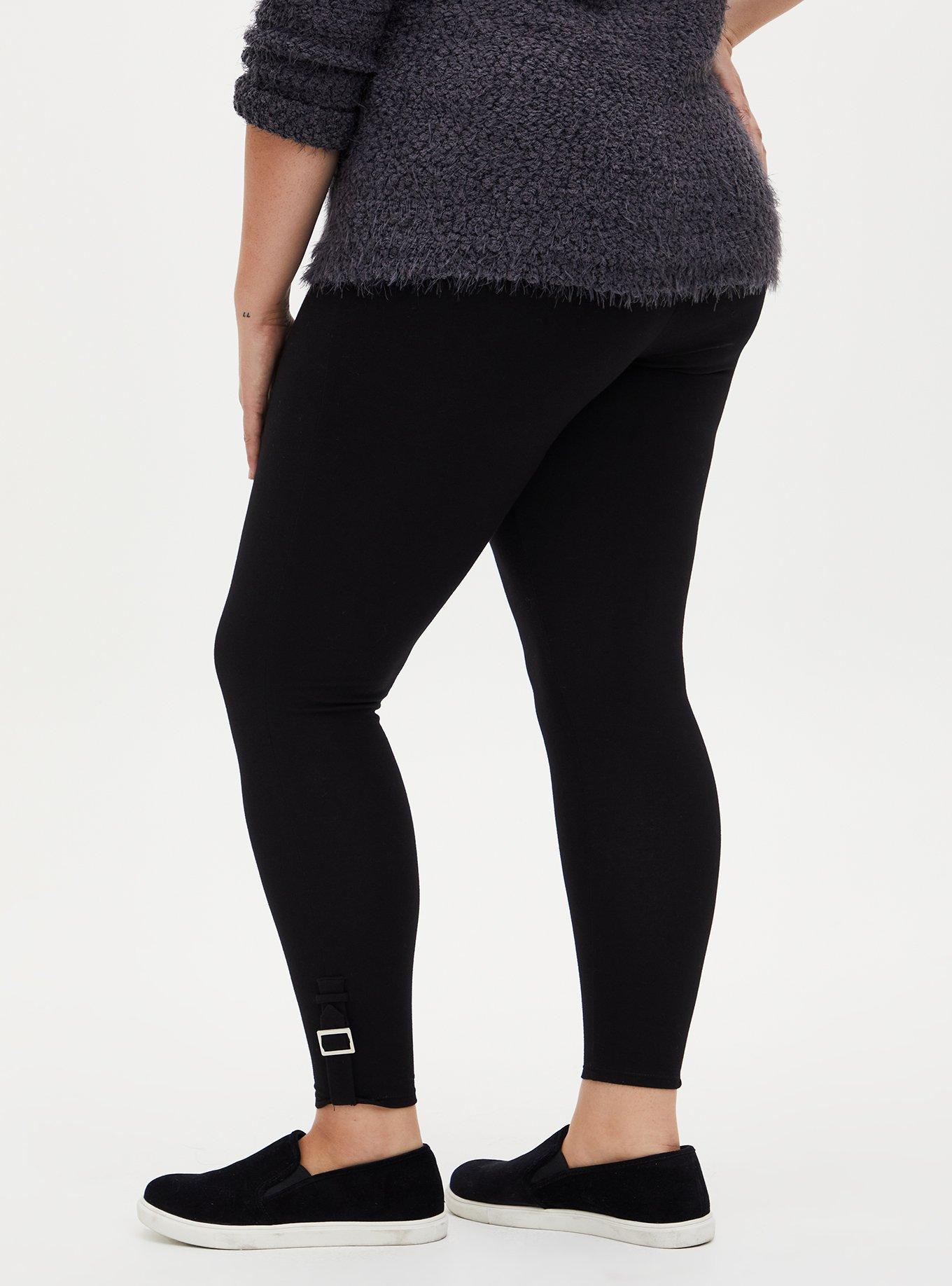 Plus Size Premium Legging - Buckle Cuff Black, BLACK, alternate