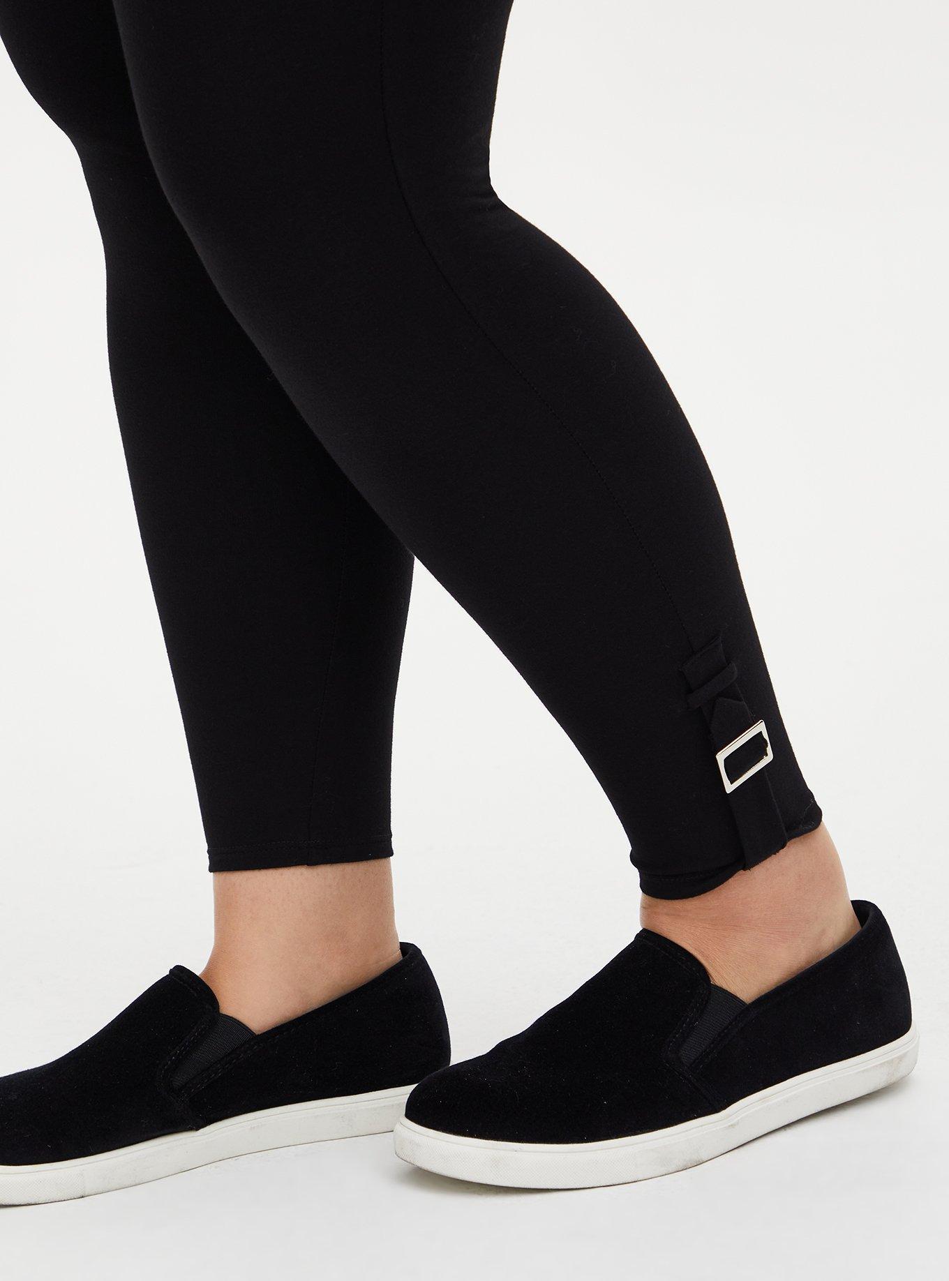 Plus Size Premium Legging - Buckle Cuff Black, BLACK, alternate