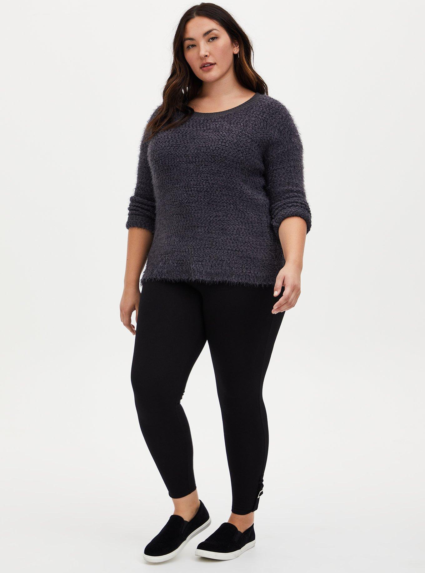 Plus Size Premium Legging - Buckle Cuff Black, BLACK, hi-res