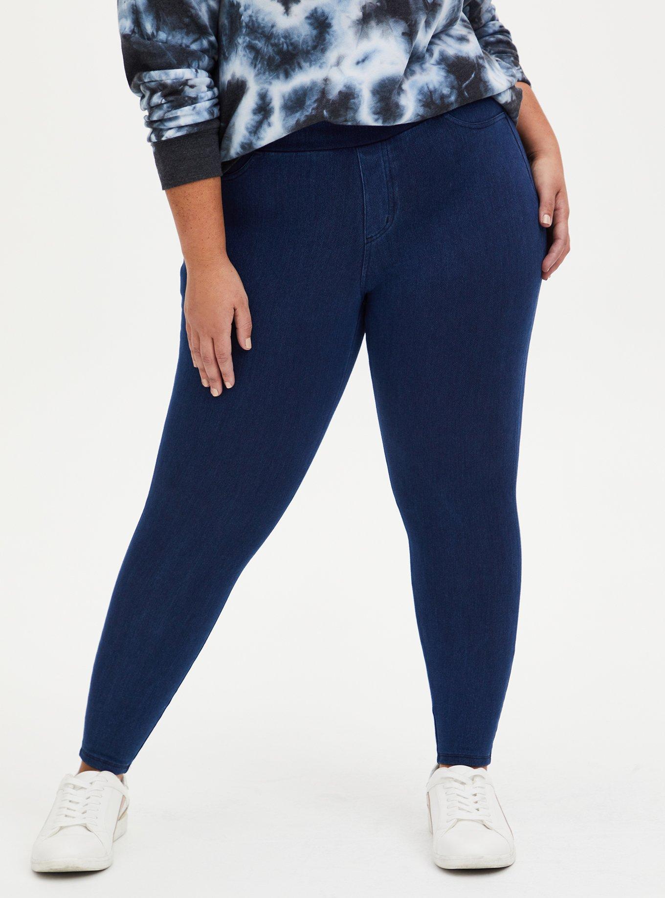 Platinum Legging - Faux Denim Brushed Lined, BLUE, hi-res