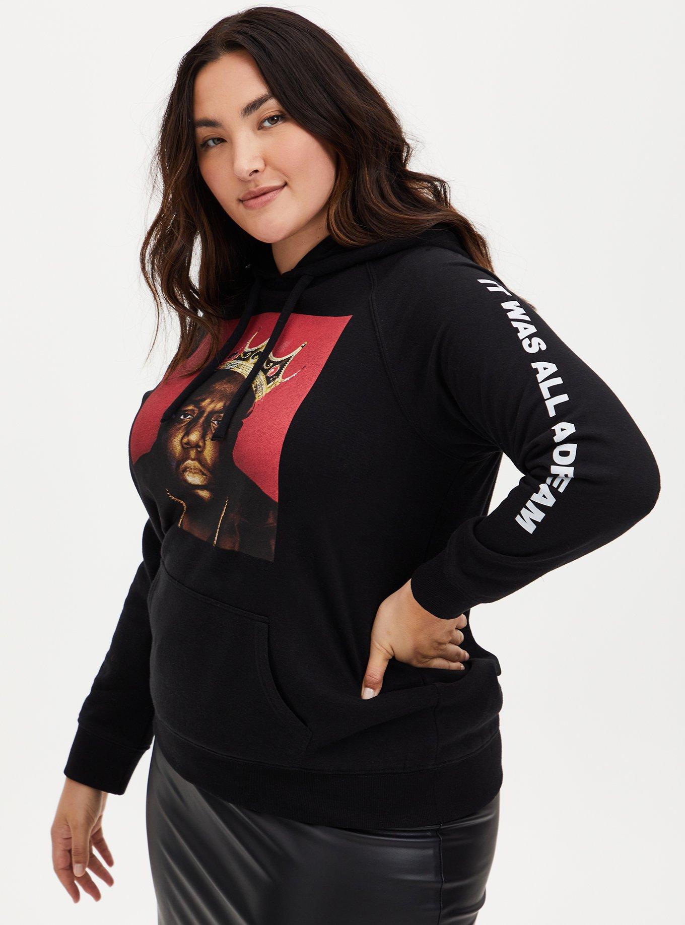 Plus Size Biggie All A Dream Black Fleece Hoodie, DEEP BLACK, hi-res
