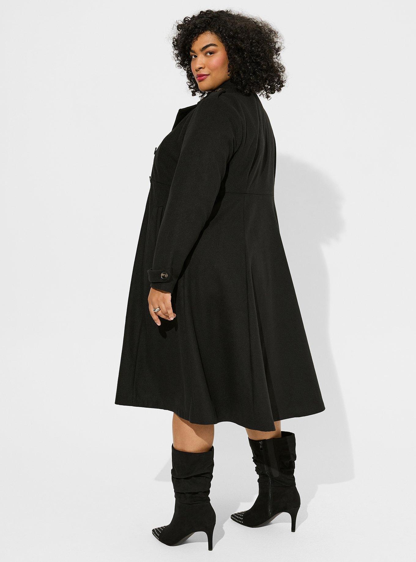 Skater Tailored Coat in Black