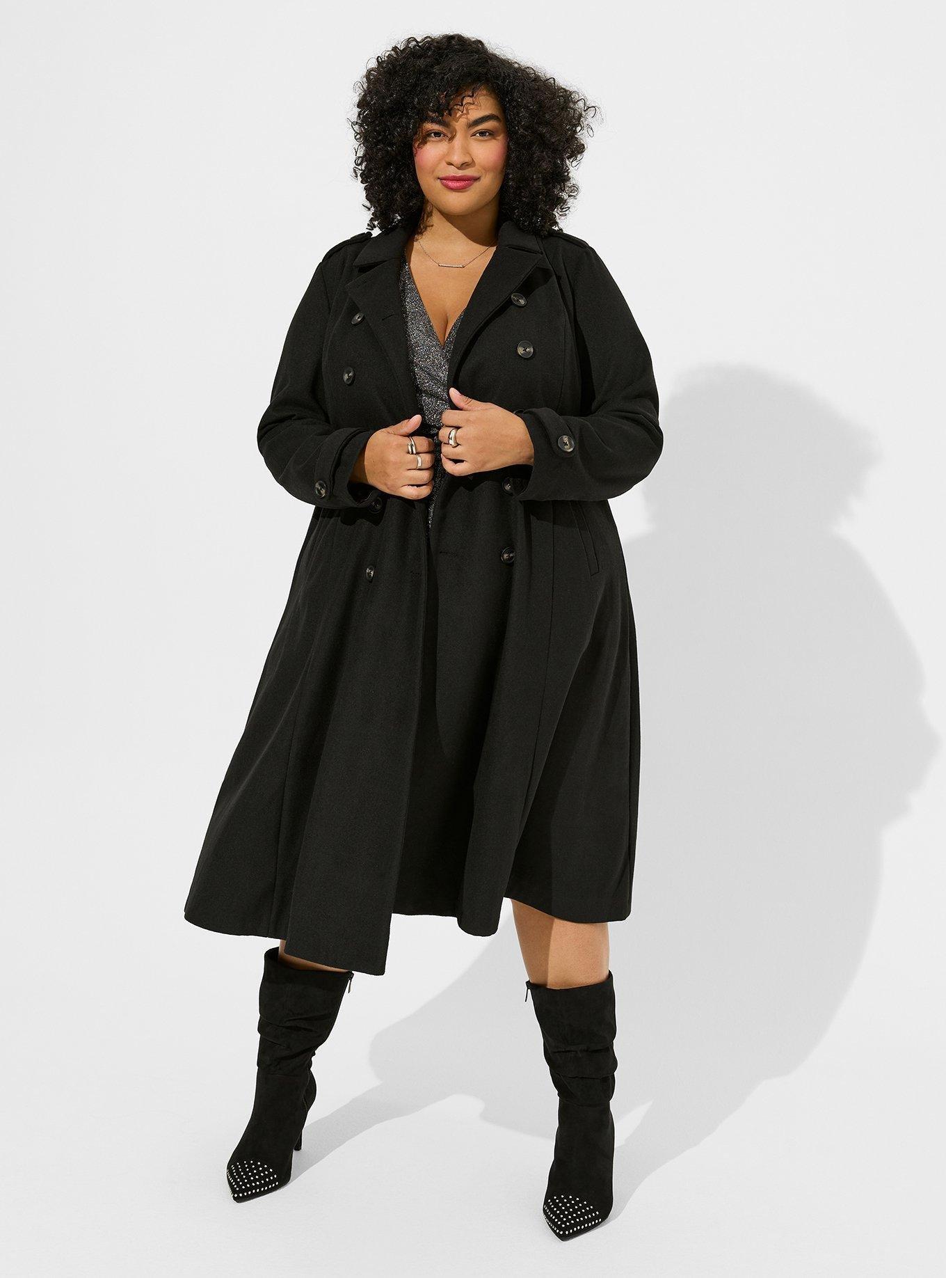 Plus size fit hot sale and flare coat