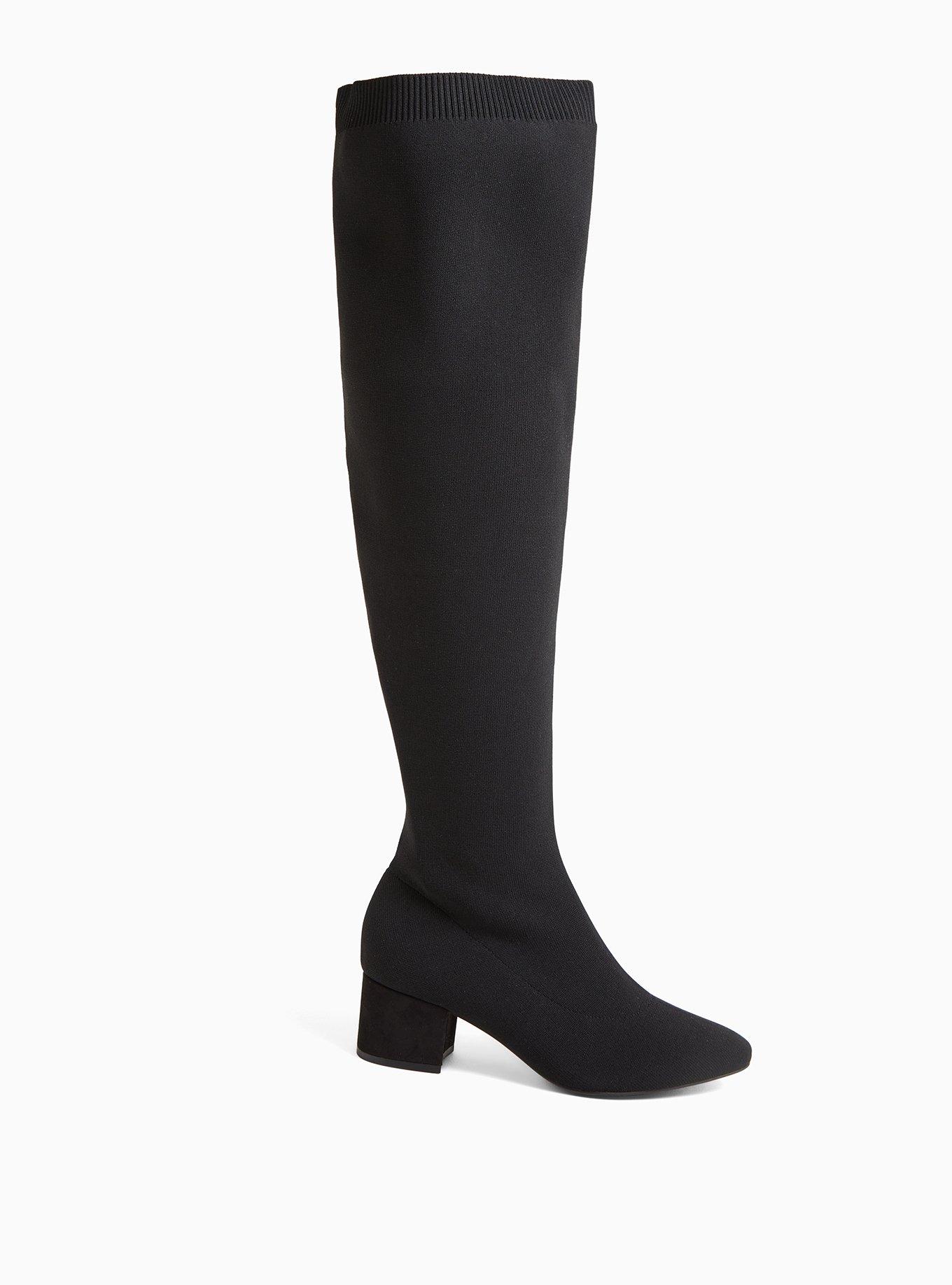  Black Stretch Pointed Toe Over-the-Knee Boot (WW), BLACK, alternate
