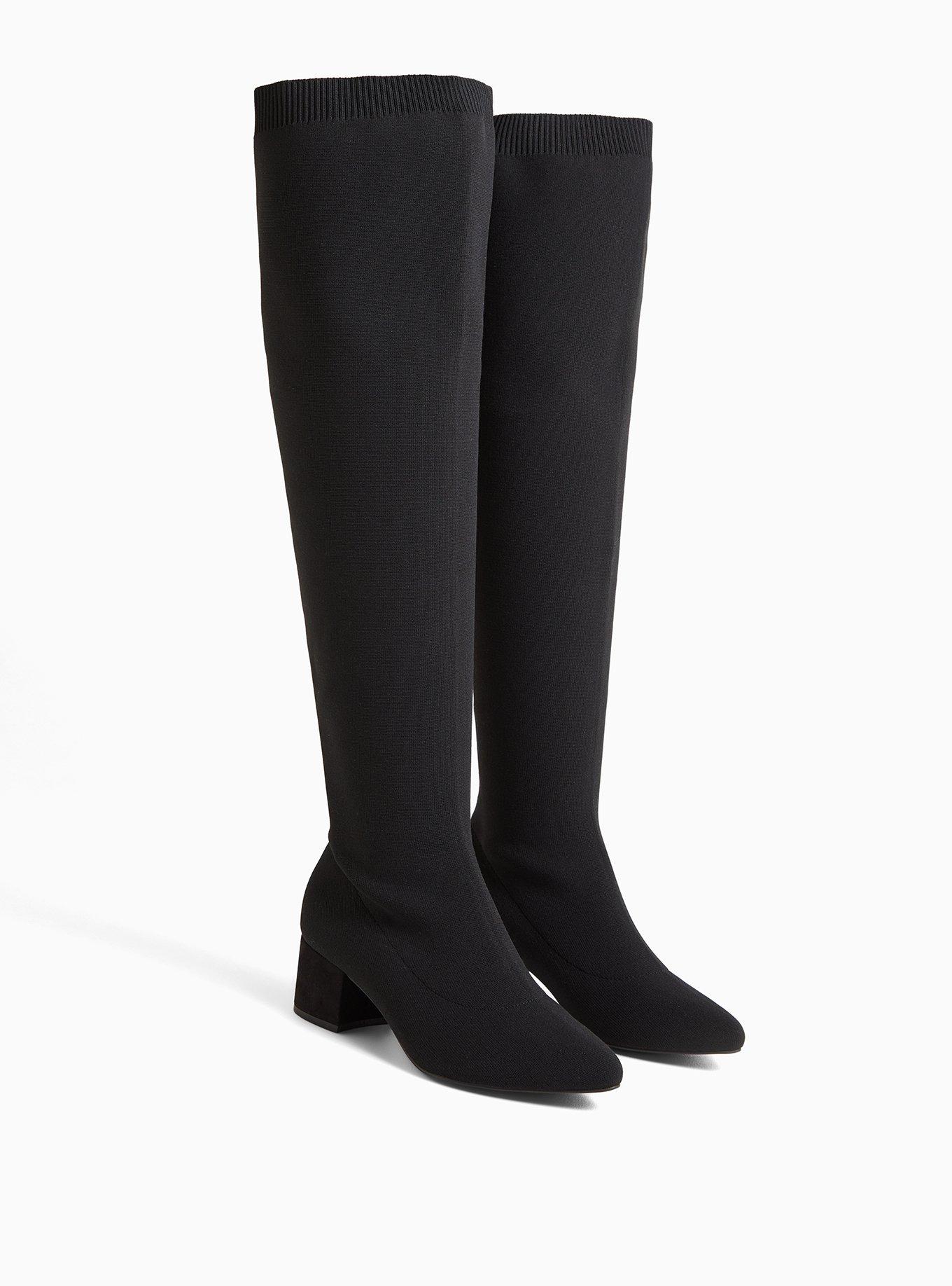  Black Stretch Pointed Toe Over-the-Knee Boot (WW), BLACK, alternate