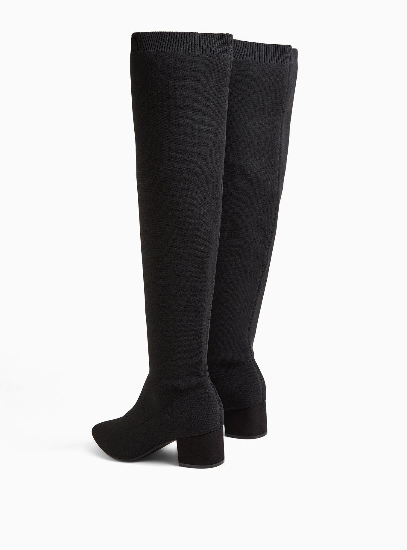  Black Stretch Pointed Toe Over-the-Knee Boot (WW), BLACK, alternate