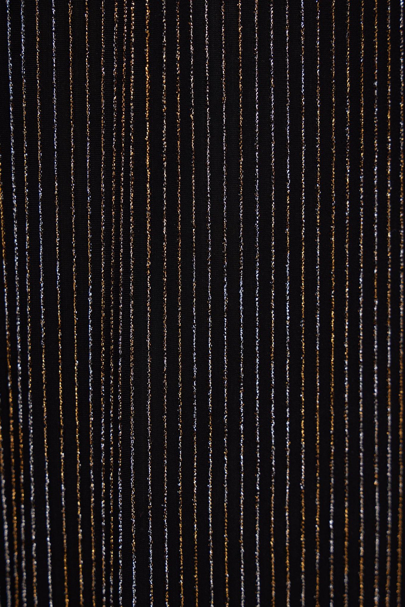 Black Lurex Self-Tie Wide Leg Pant, STRIPE BLACK, alternate