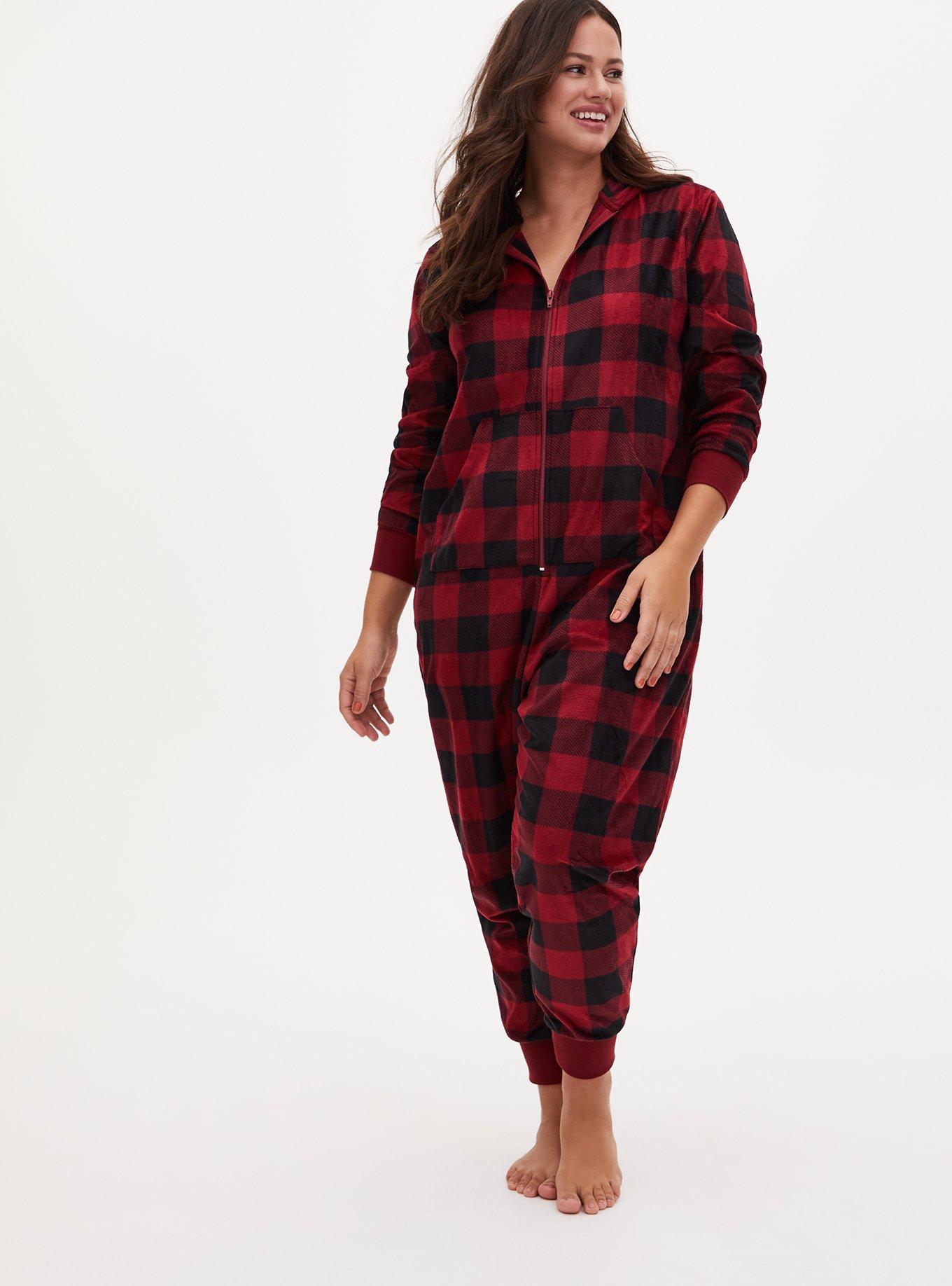 Red onesie pajamas with back flap hot sale