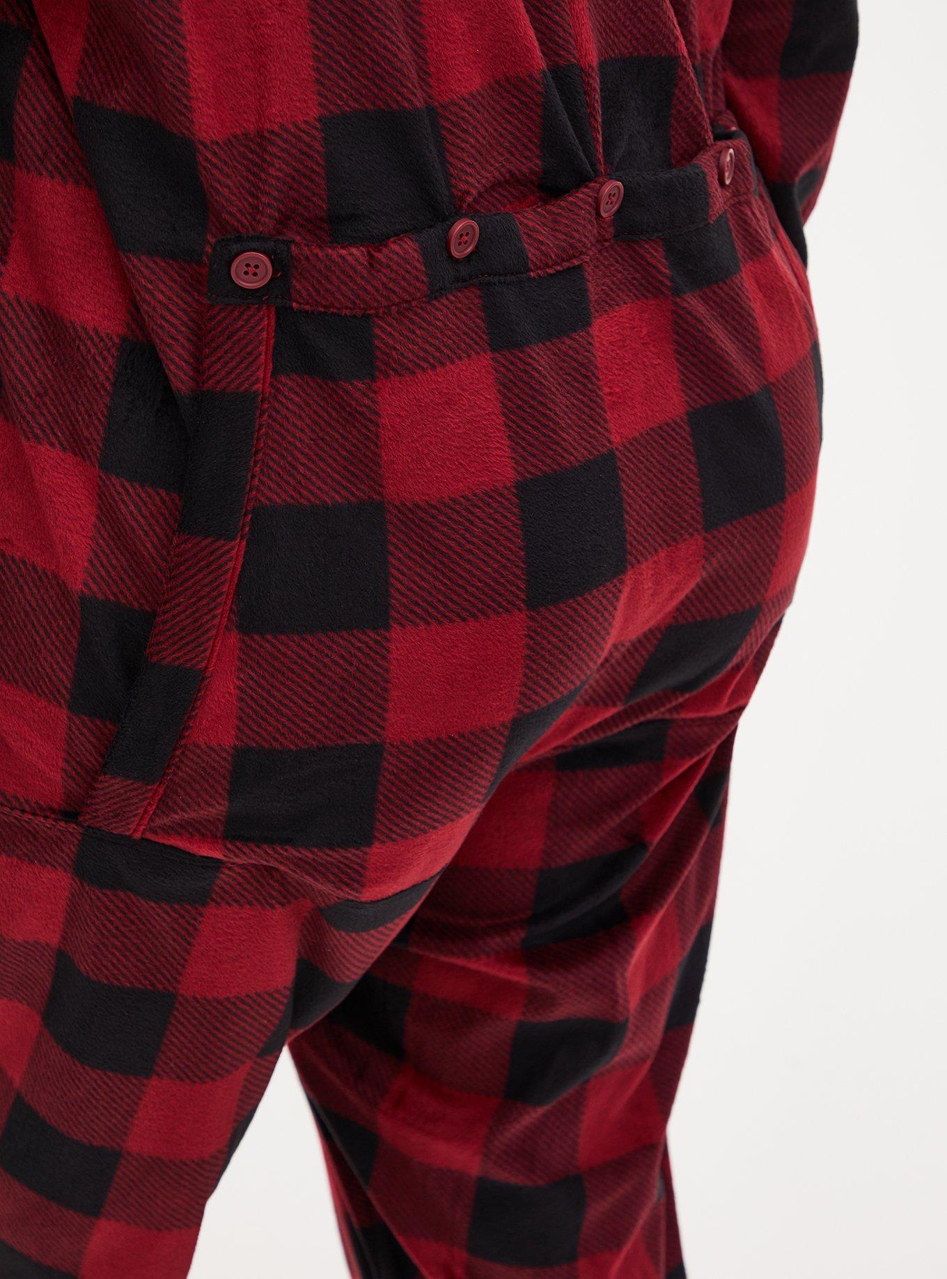 Plus Size Fleece Hooded Back Flap Lounge Onesie Torrid