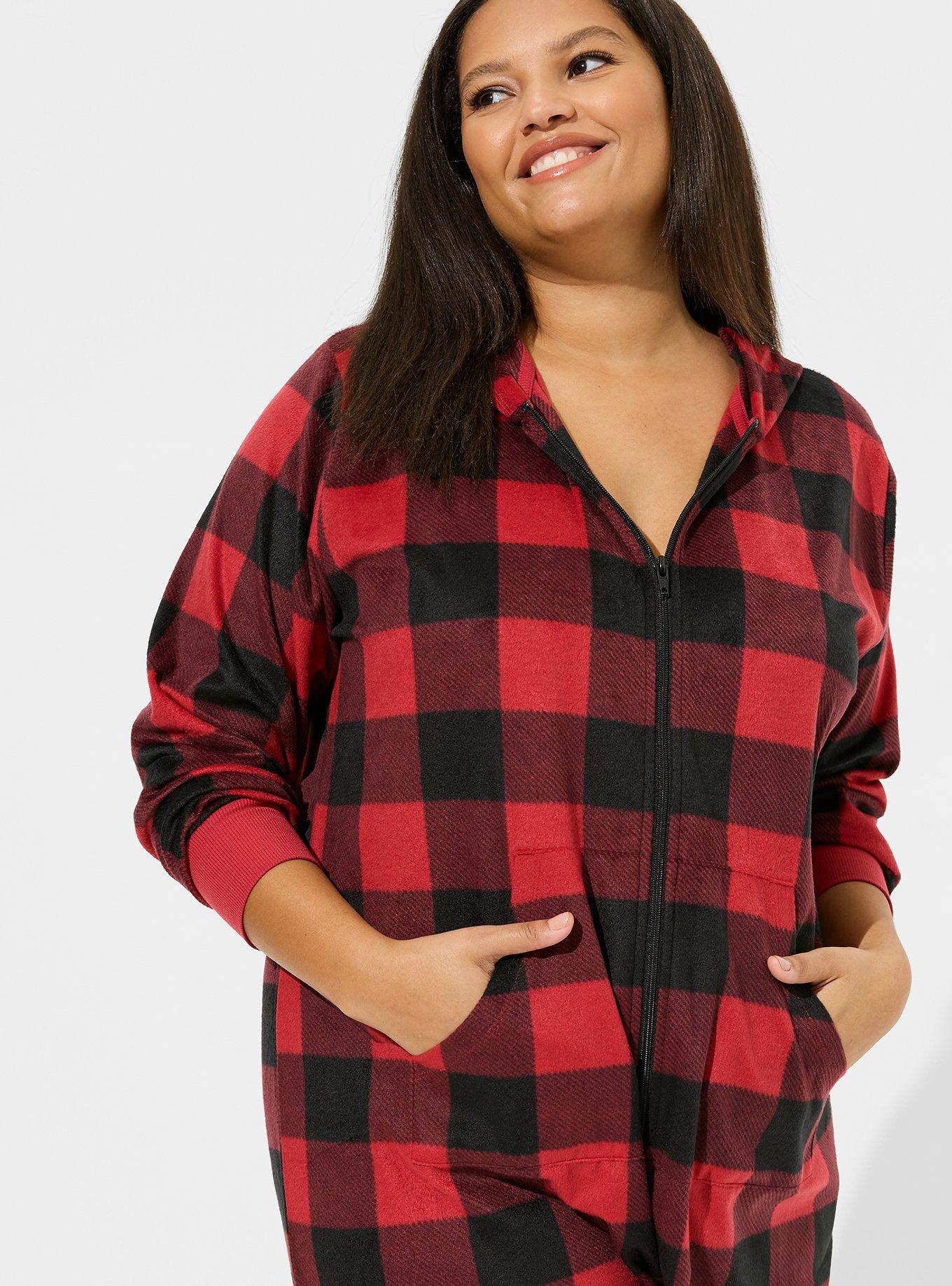 Plus size buffalo plaid onesie sale