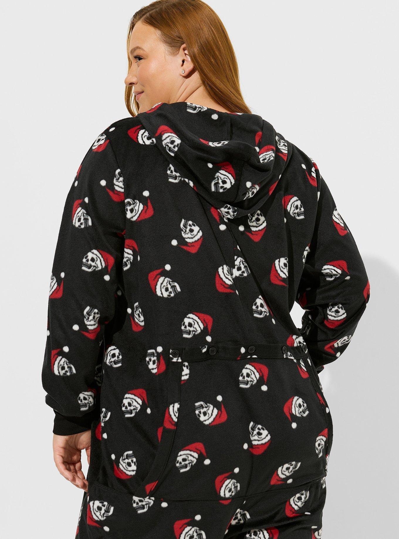 Plus Size Fleece Hooded Back Flap Lounge Onesie Torrid