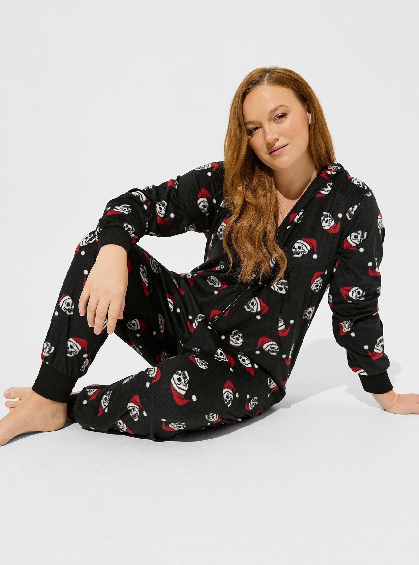 Plus Size - Fleece Hooded Back Flap Lounge Onesie - Torrid