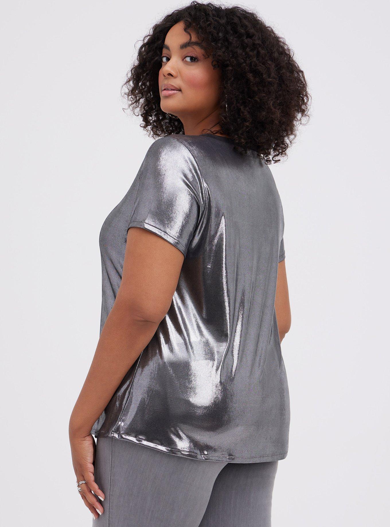 Plus Size - Liquid Shine Crew Neck Top - Torrid