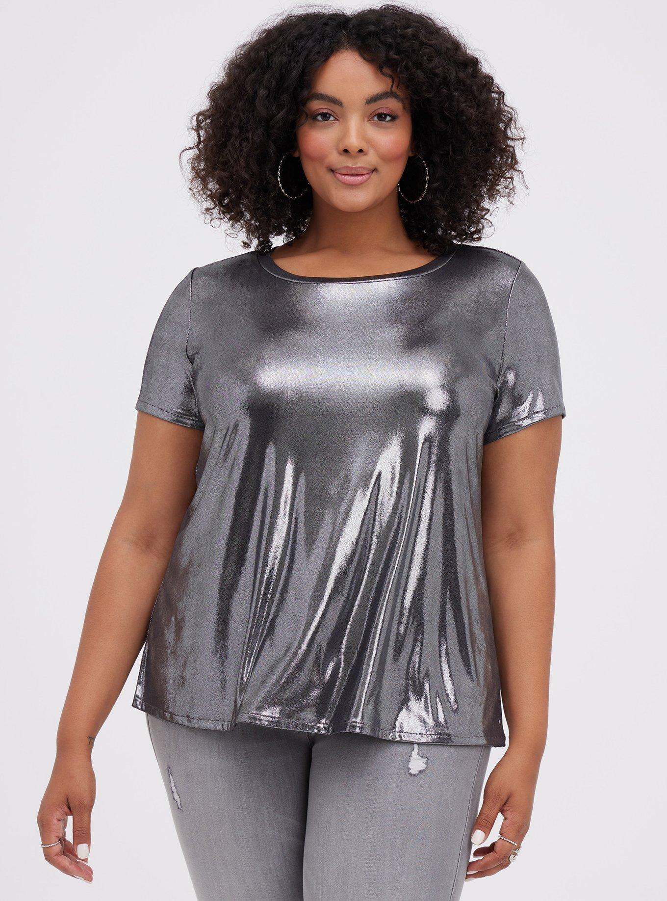 Plus Size - Liquid Shine Crew Neck Top - Torrid