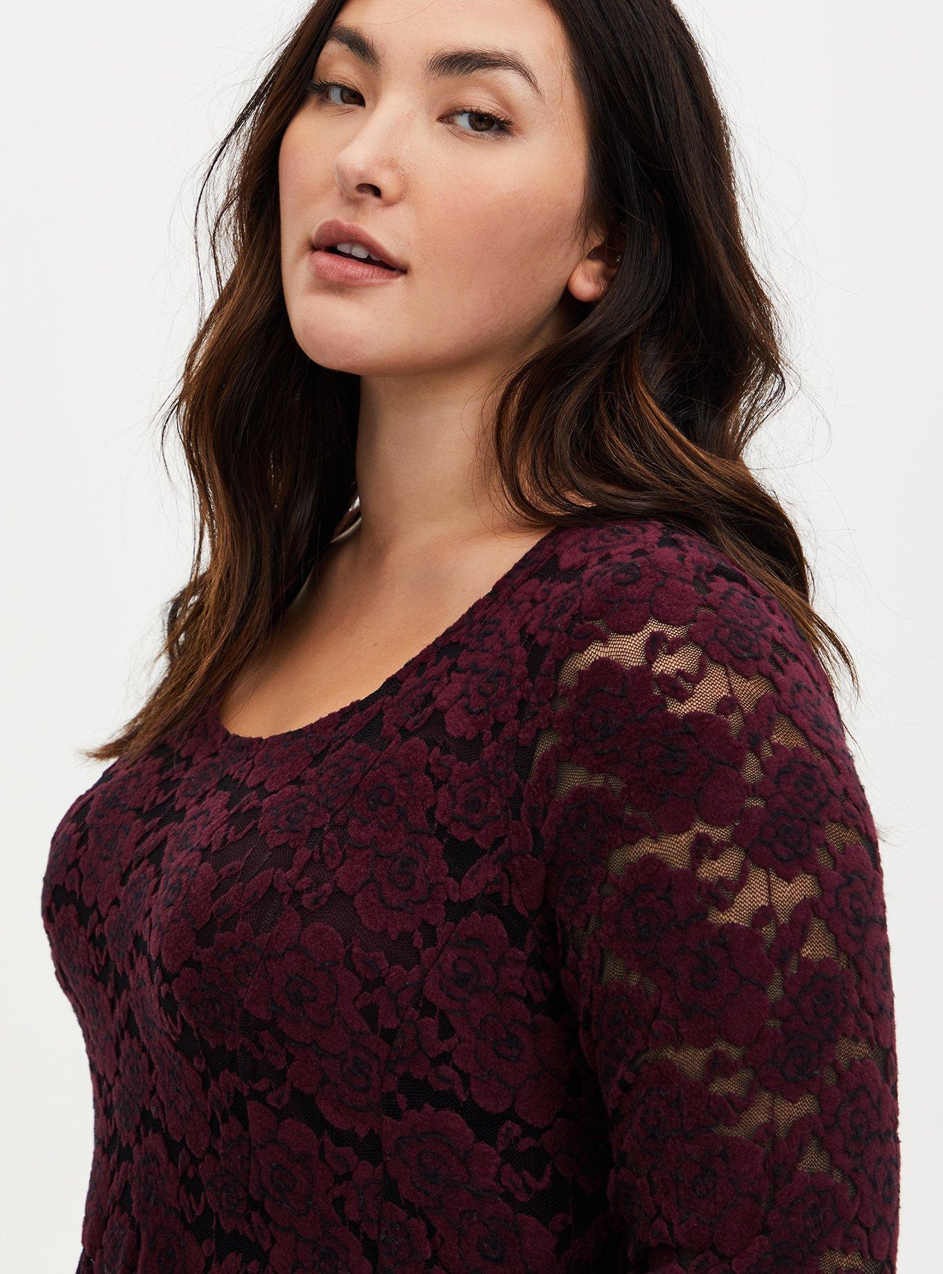 Burgundy Crush Lace Top