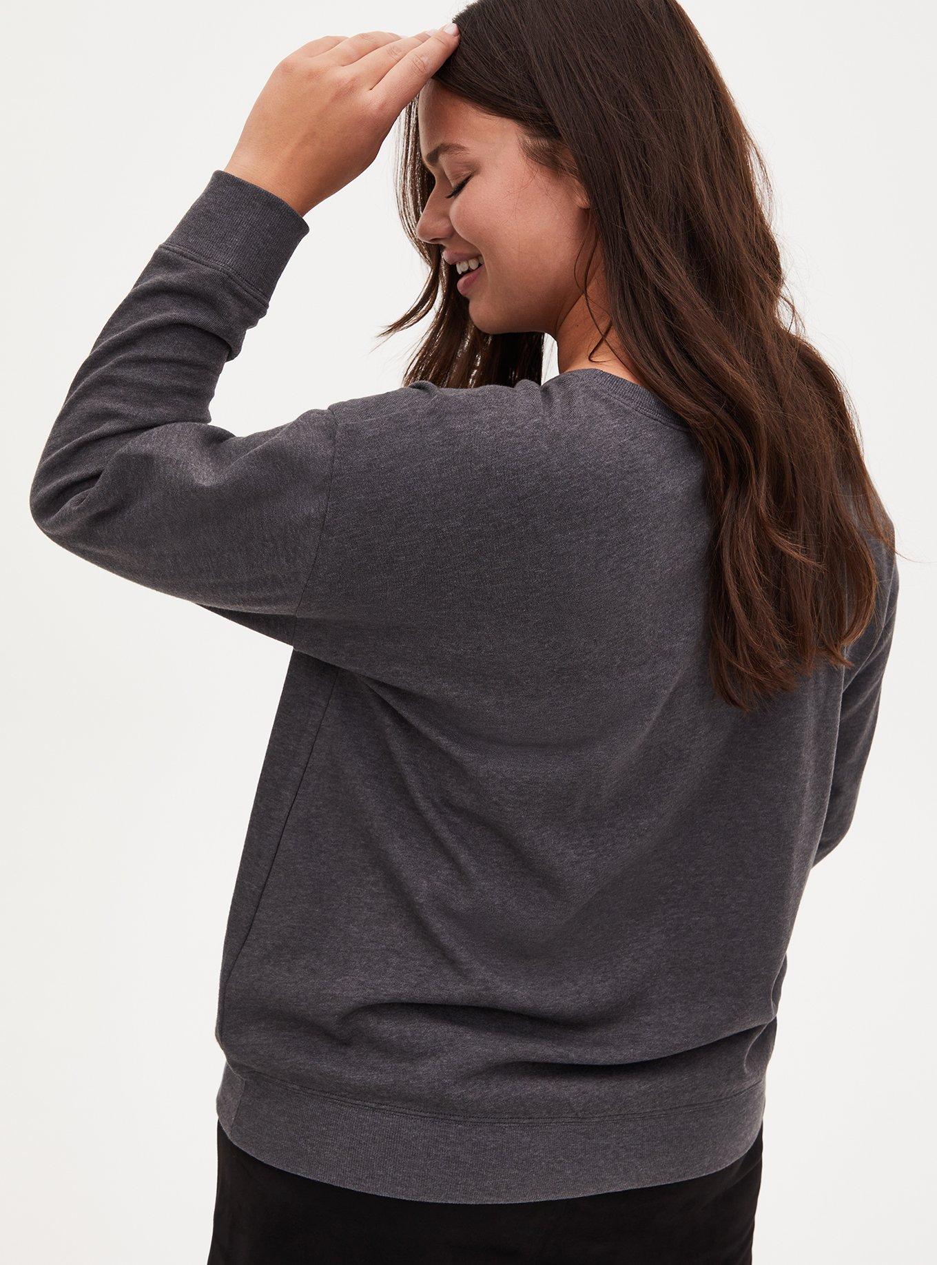 Tiger Charcoal Grey Fleece Sweatshirt, CHARCOAL GREY, alternate
