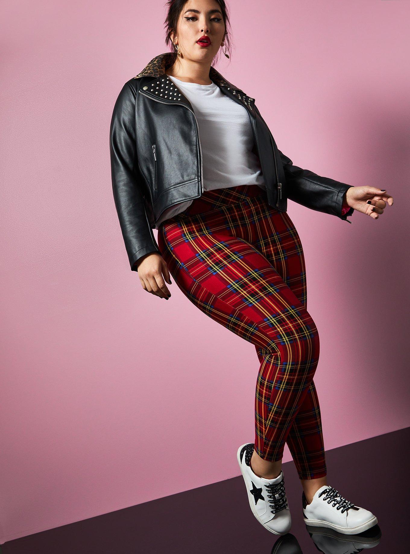 Tartan pants plus size sale