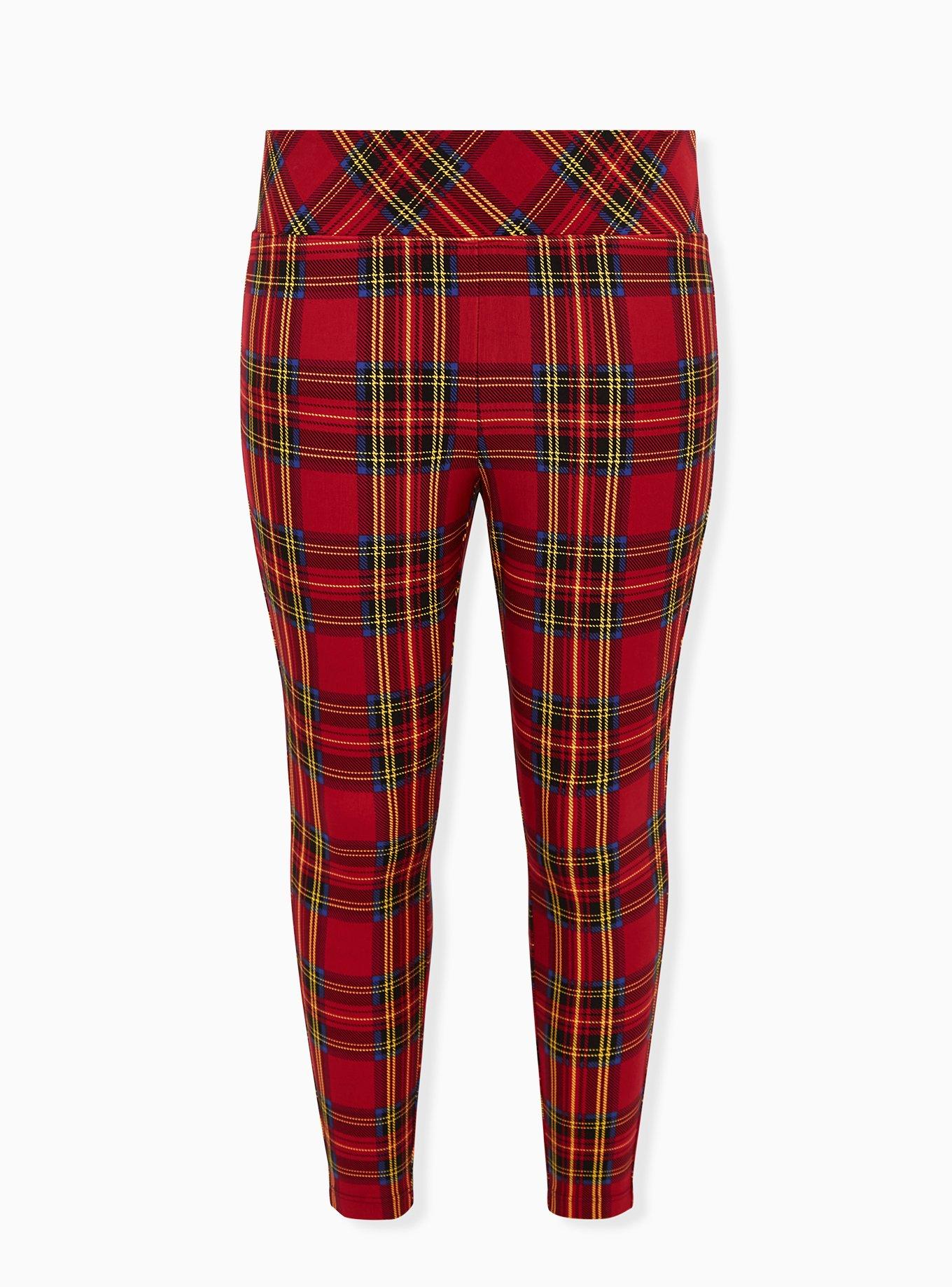 Plus Size - Betsey Johnson Red Tartan Pixie Pant - Torrid