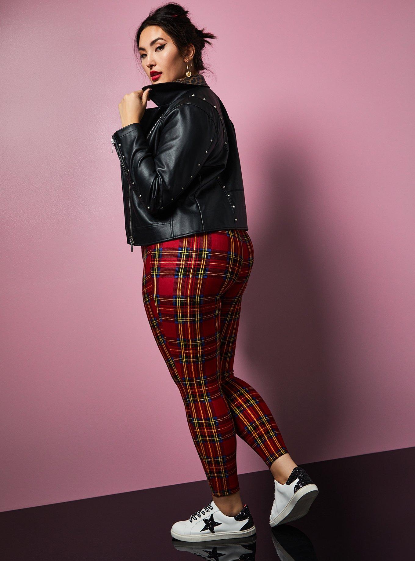 Shop our Slimming Ponte Pant – Pink Tartan