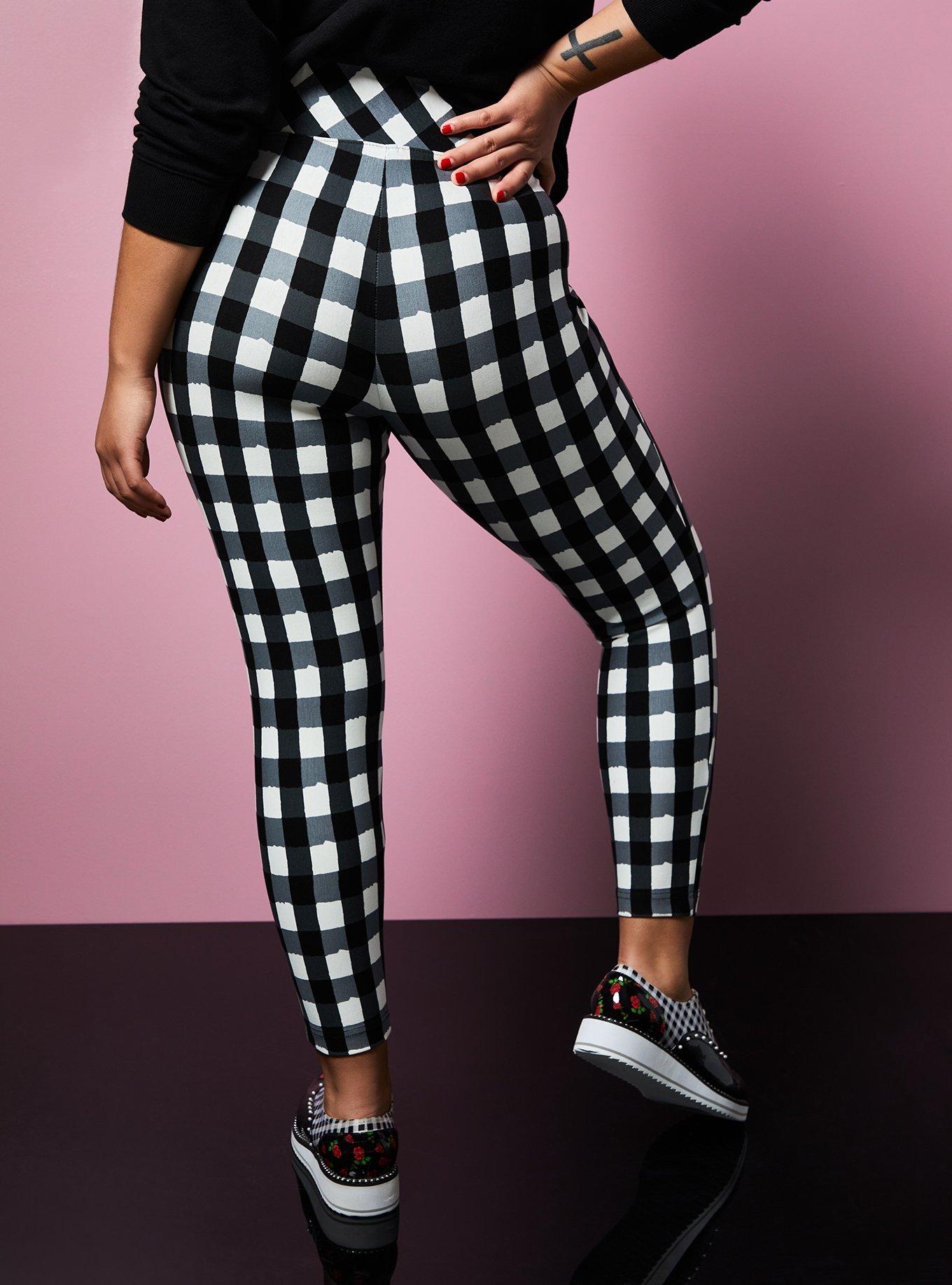 Plus Size - Betsey Johnson Black & White Plaid Pixie Pant - Torrid