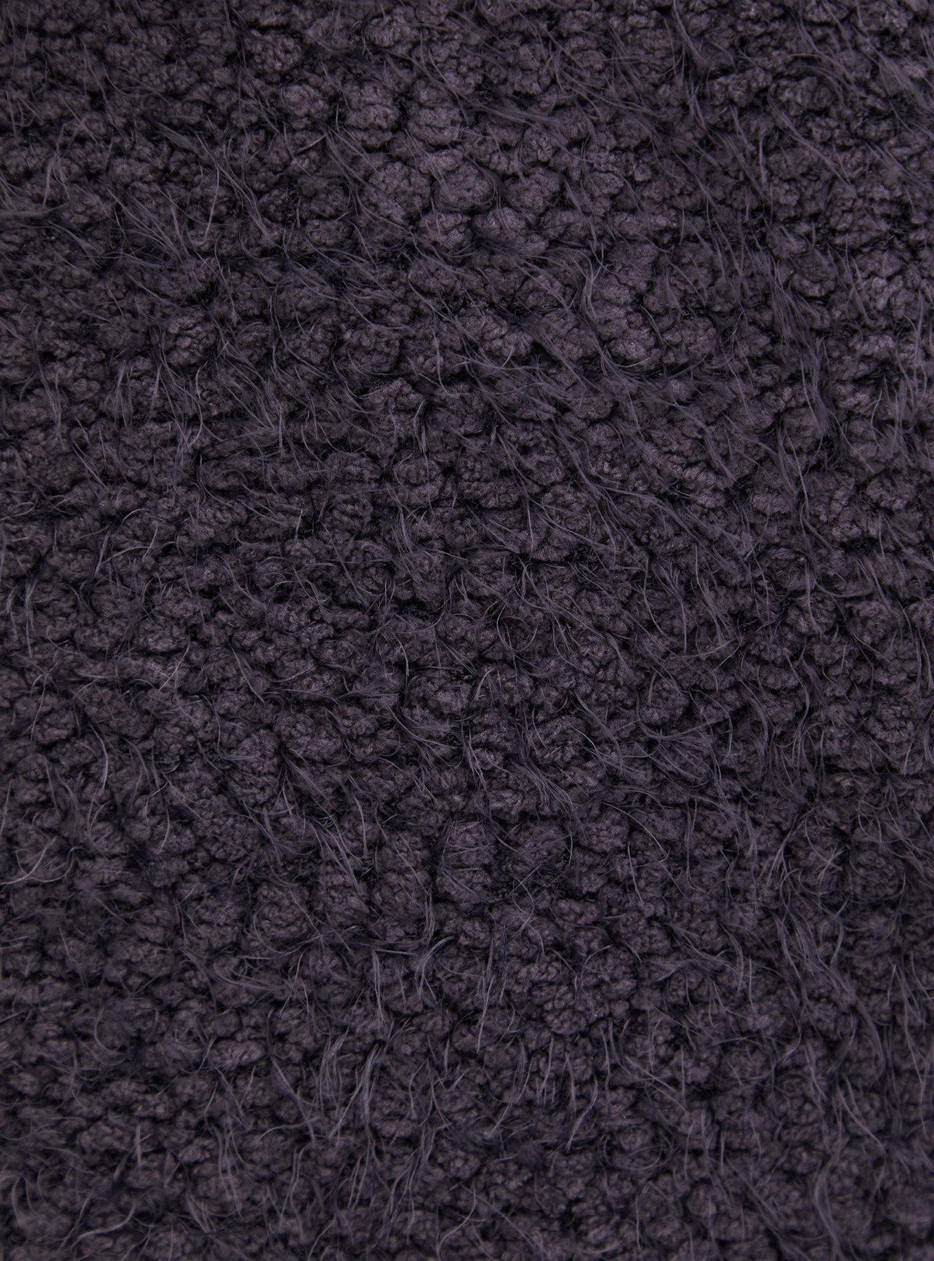 Popcorn Pullover Drop Shoulder Sweater, DARK GREY, alternate