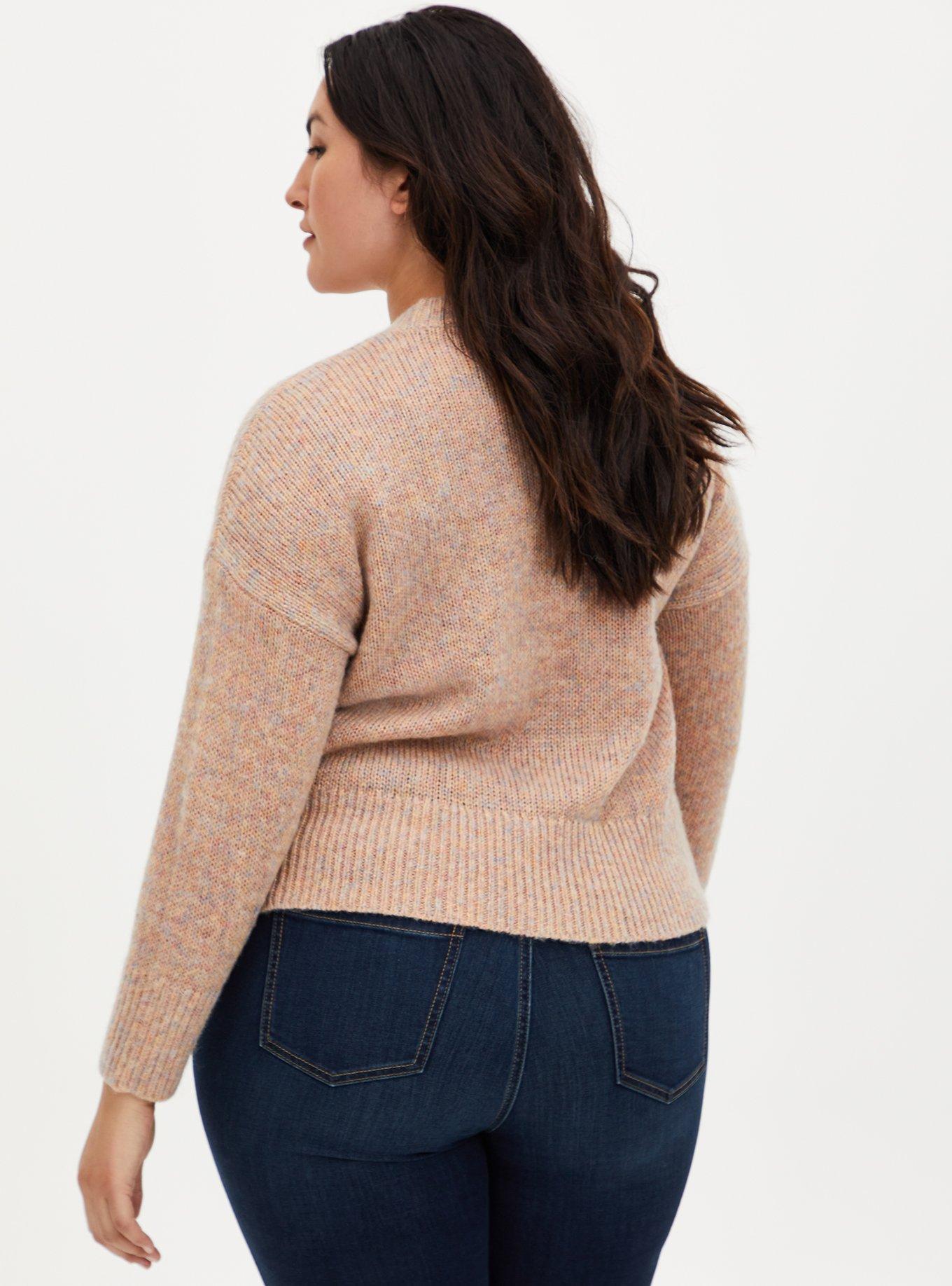 Pullover Drop Shoulder Sweater, CAMEL, alternate