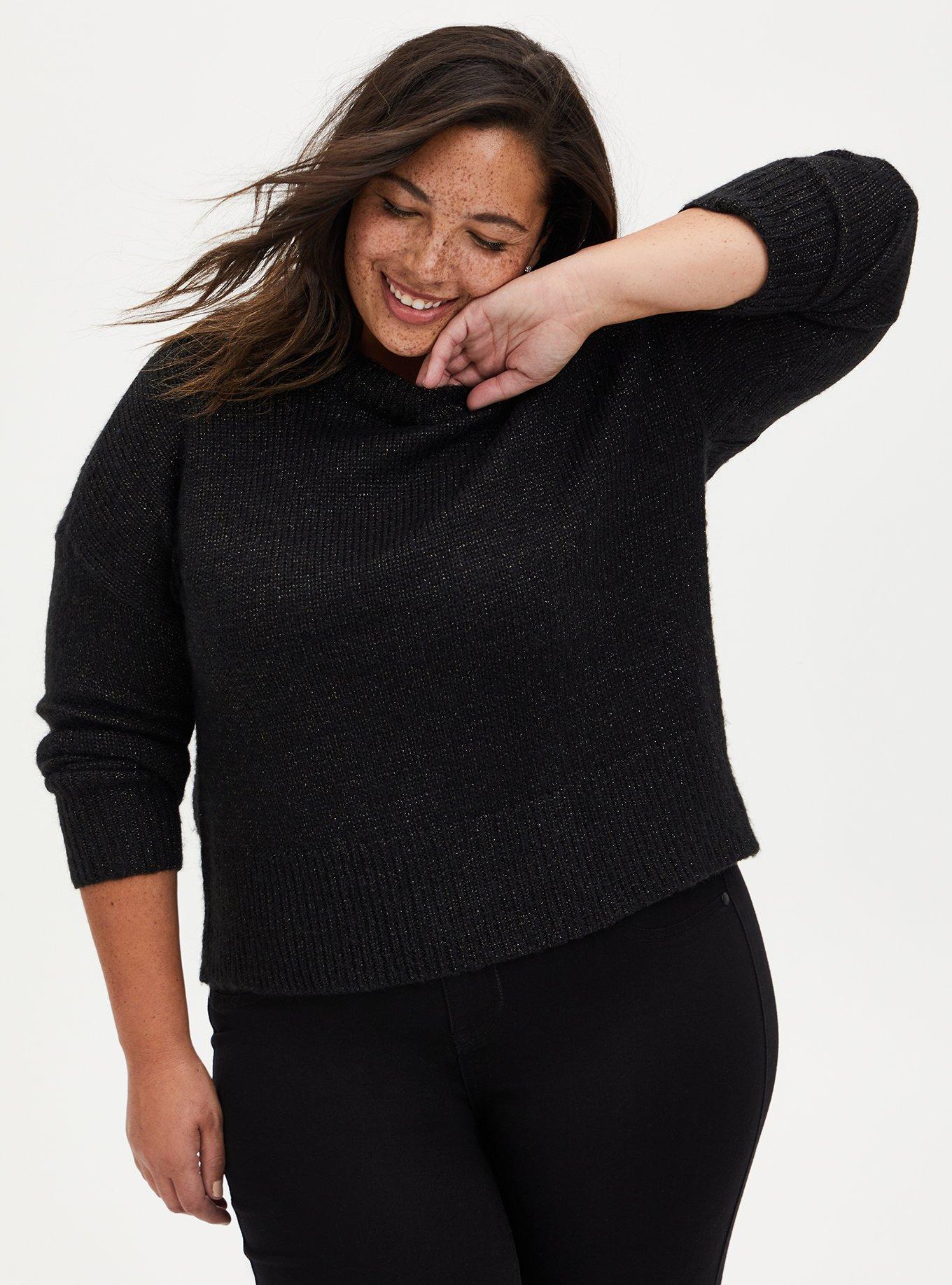 Pullover Drop Shoulder Sweater, INK, hi-res