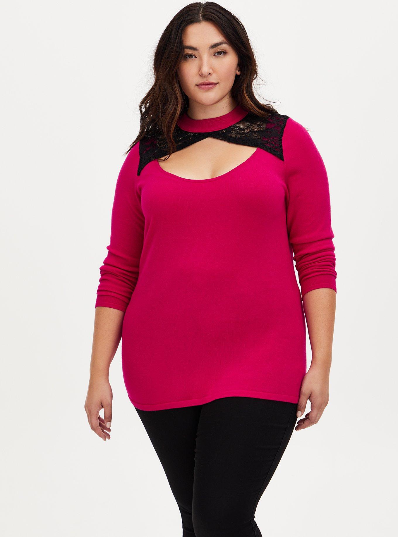 Plus size 2025 keyhole sweater